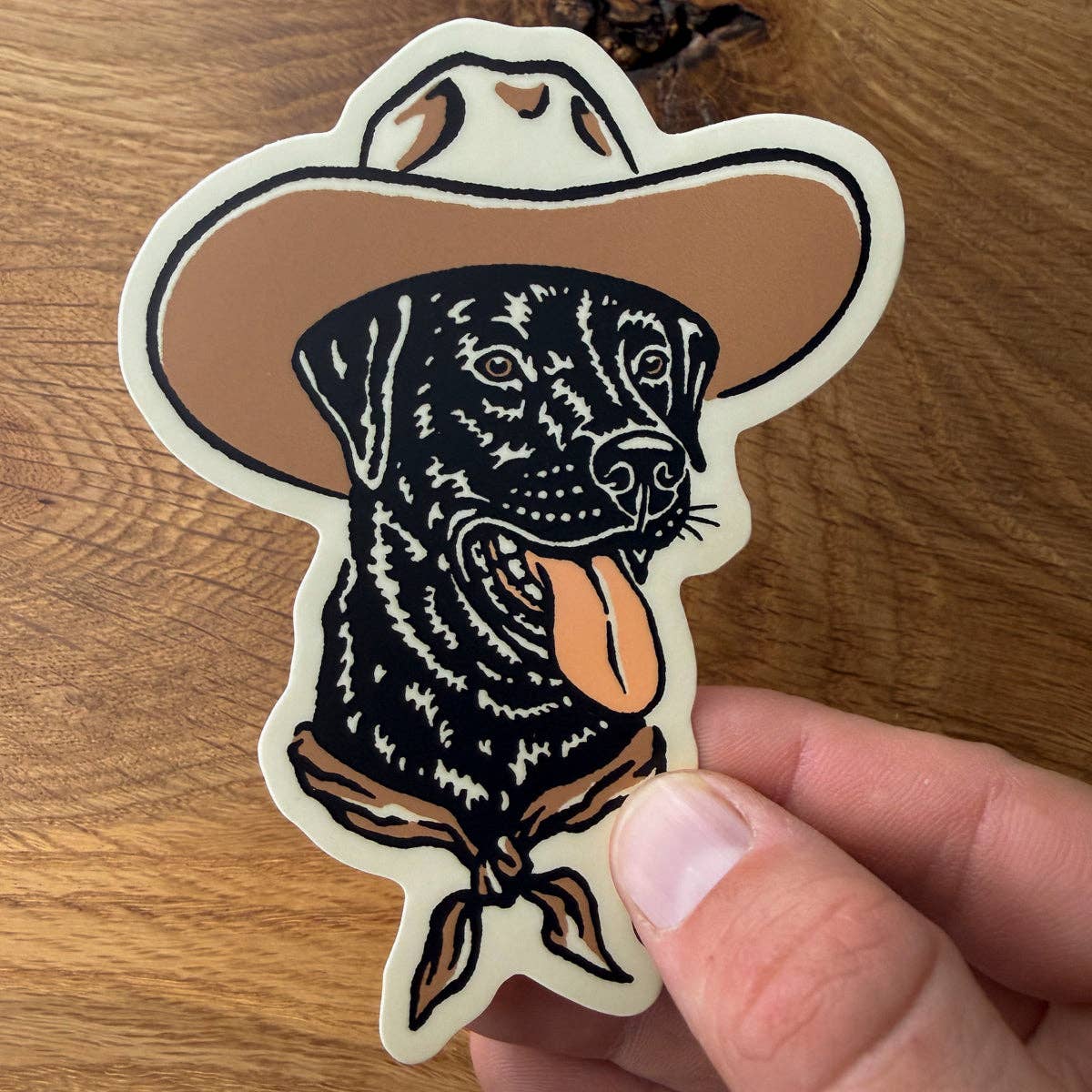 Steel Bison - Black Lab 4 Inch Cowdog Matte Vinyl Sticker