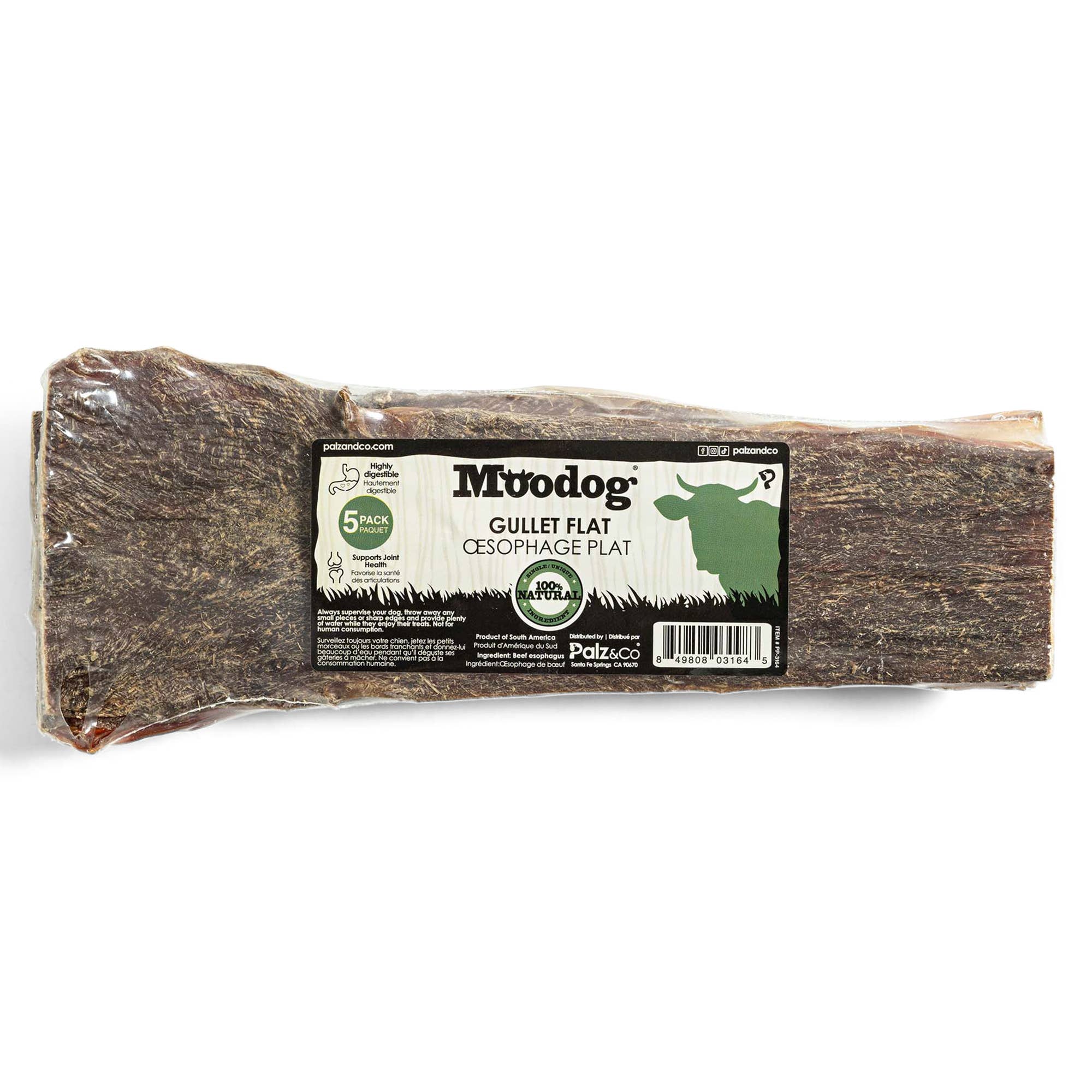 Palz&Co- Moodog Beef Gullet Flat 8" (Pack of 5)