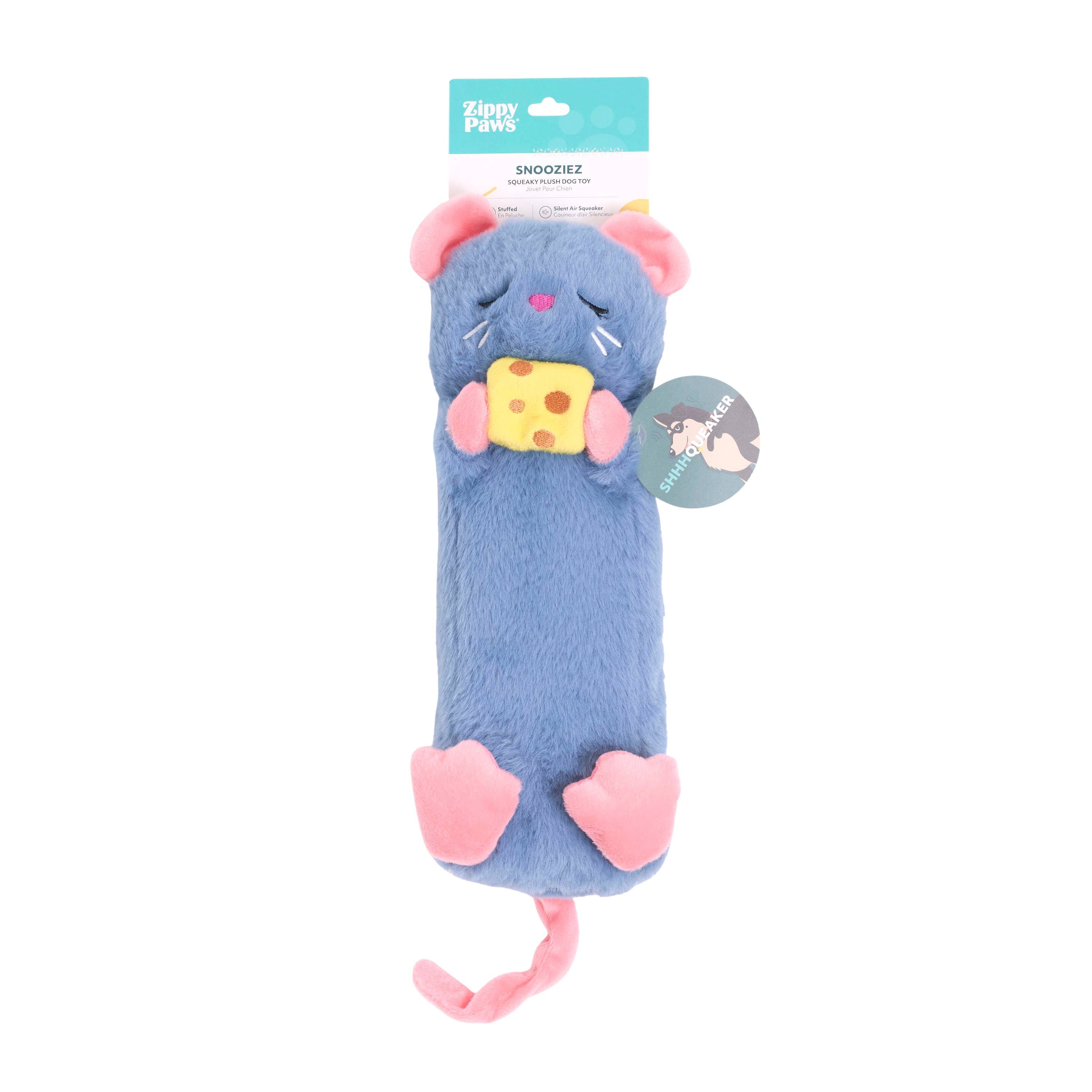 ZippyPaws - Snooziez with Shhhqueaker Mouse Silent Dog Toy