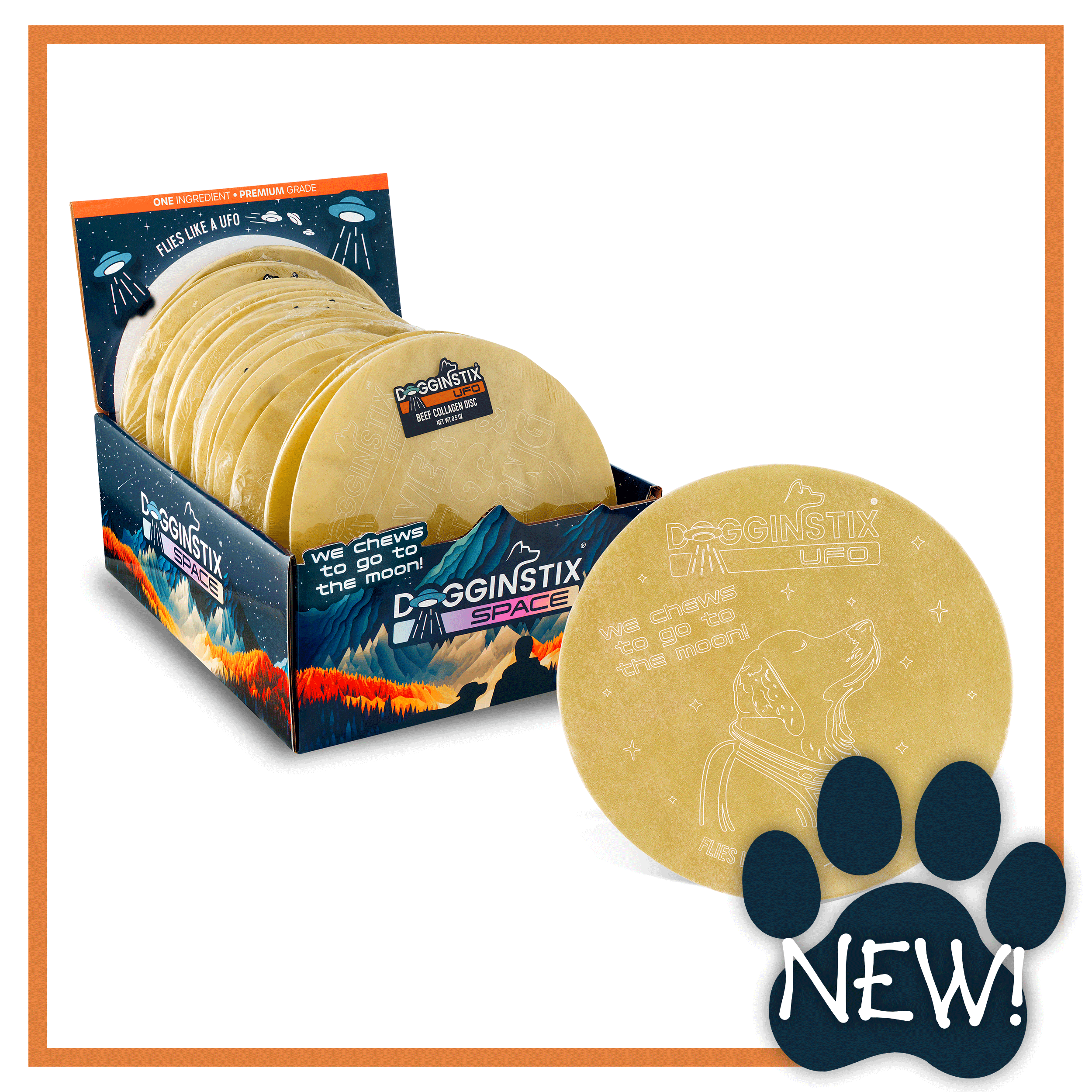 Dogginstix - Beef Collagen UFO - Frisbee Disc