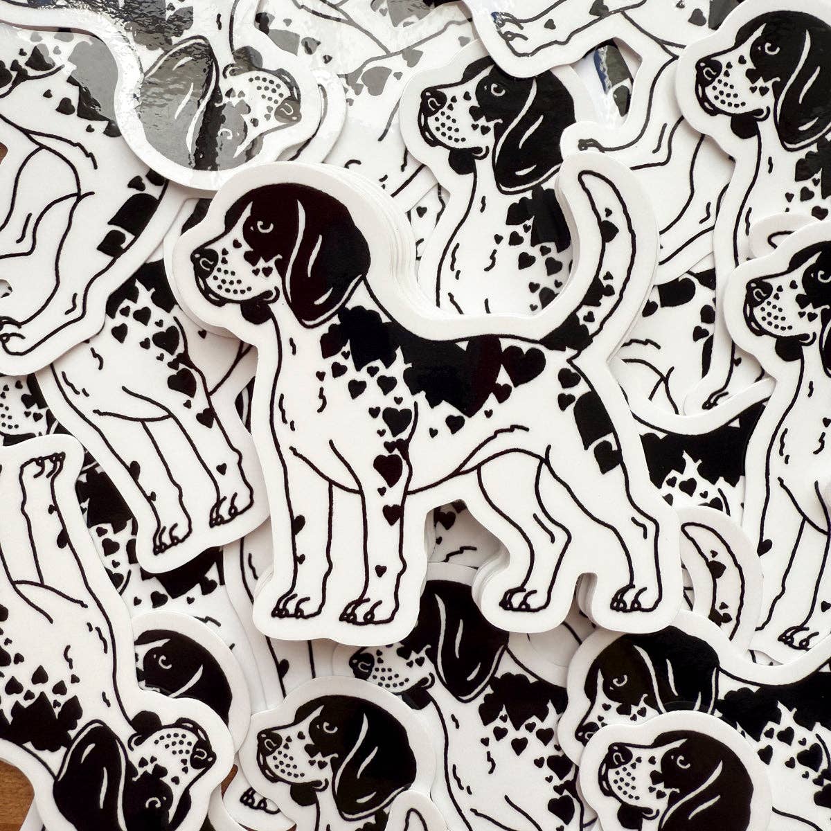 Steel Bison - Beagle Hearts (Black) 2.5 Inch Glossy Vinyl Sticker