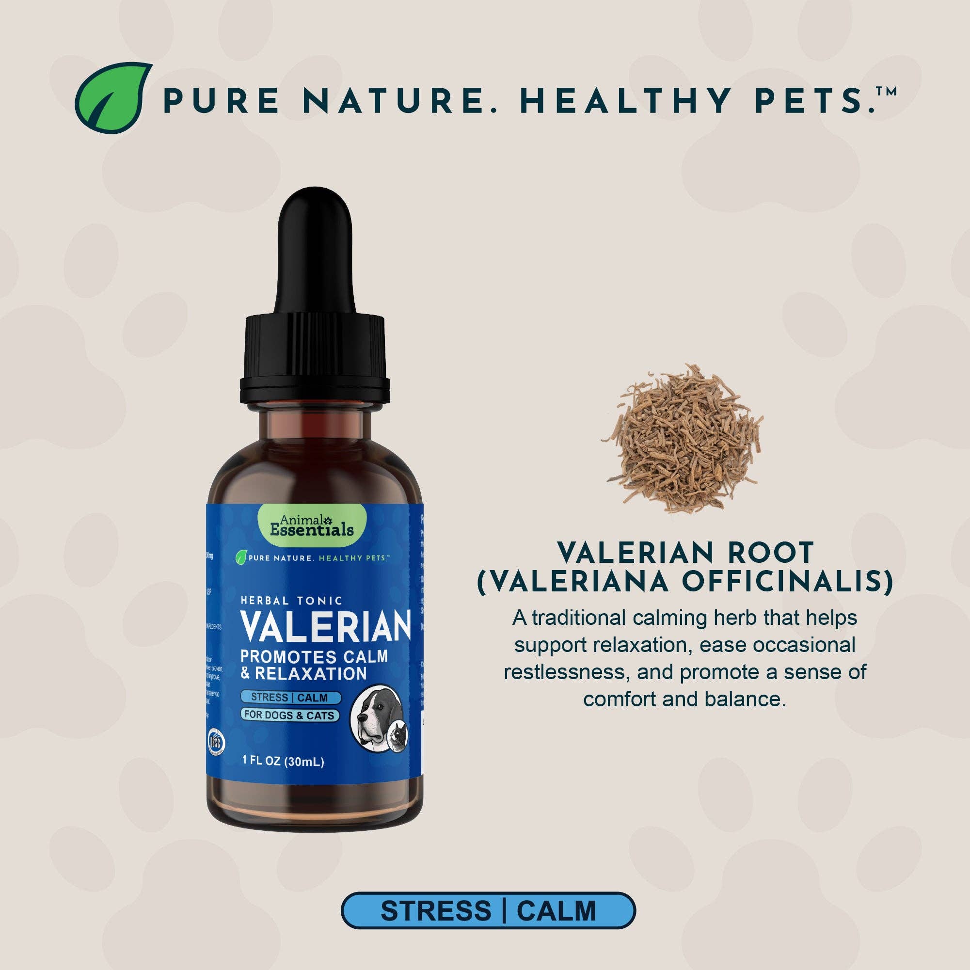 Animal Essentials - Valerian Herbal Tonic | Promotes Calming Effect: 1oz