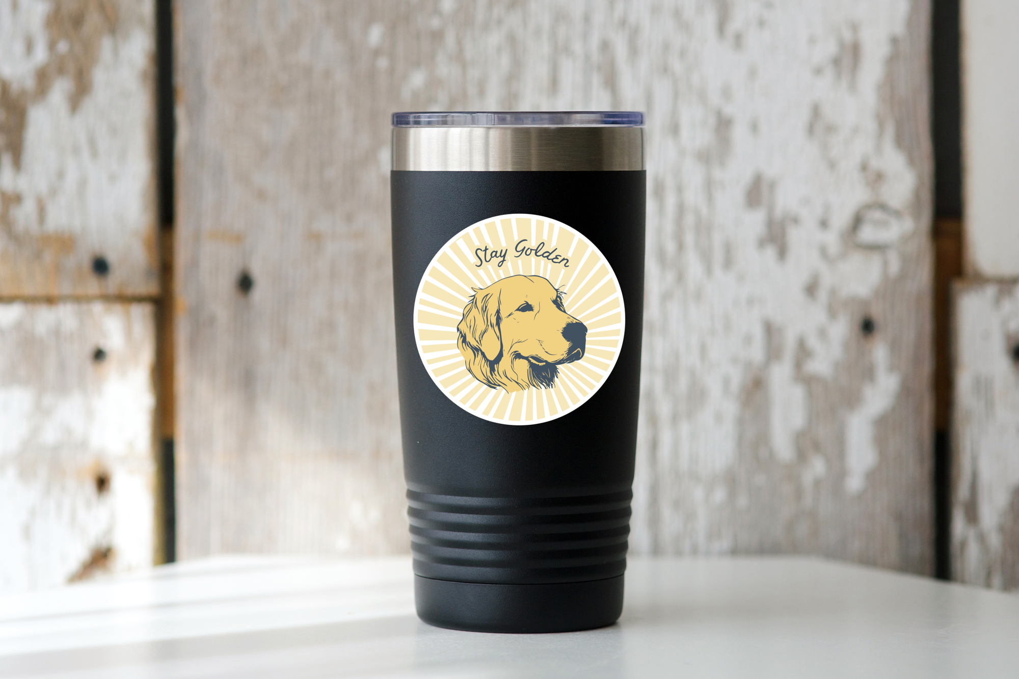 Yarnival - Stay Golden Sticker - dog mom, retriever, pet store, puppy