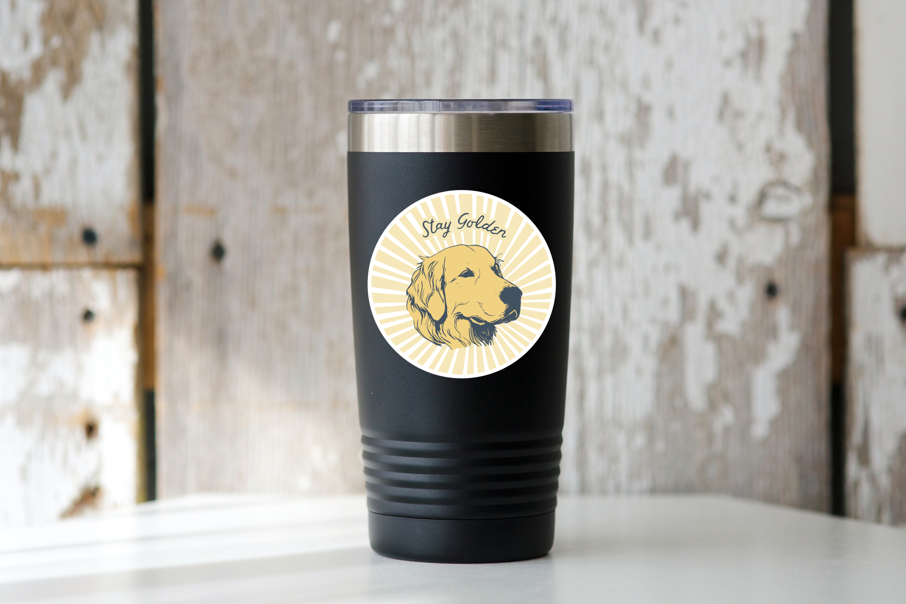 Yarnival - Stay Golden Sticker - dog mom, retriever, pet store, puppy
