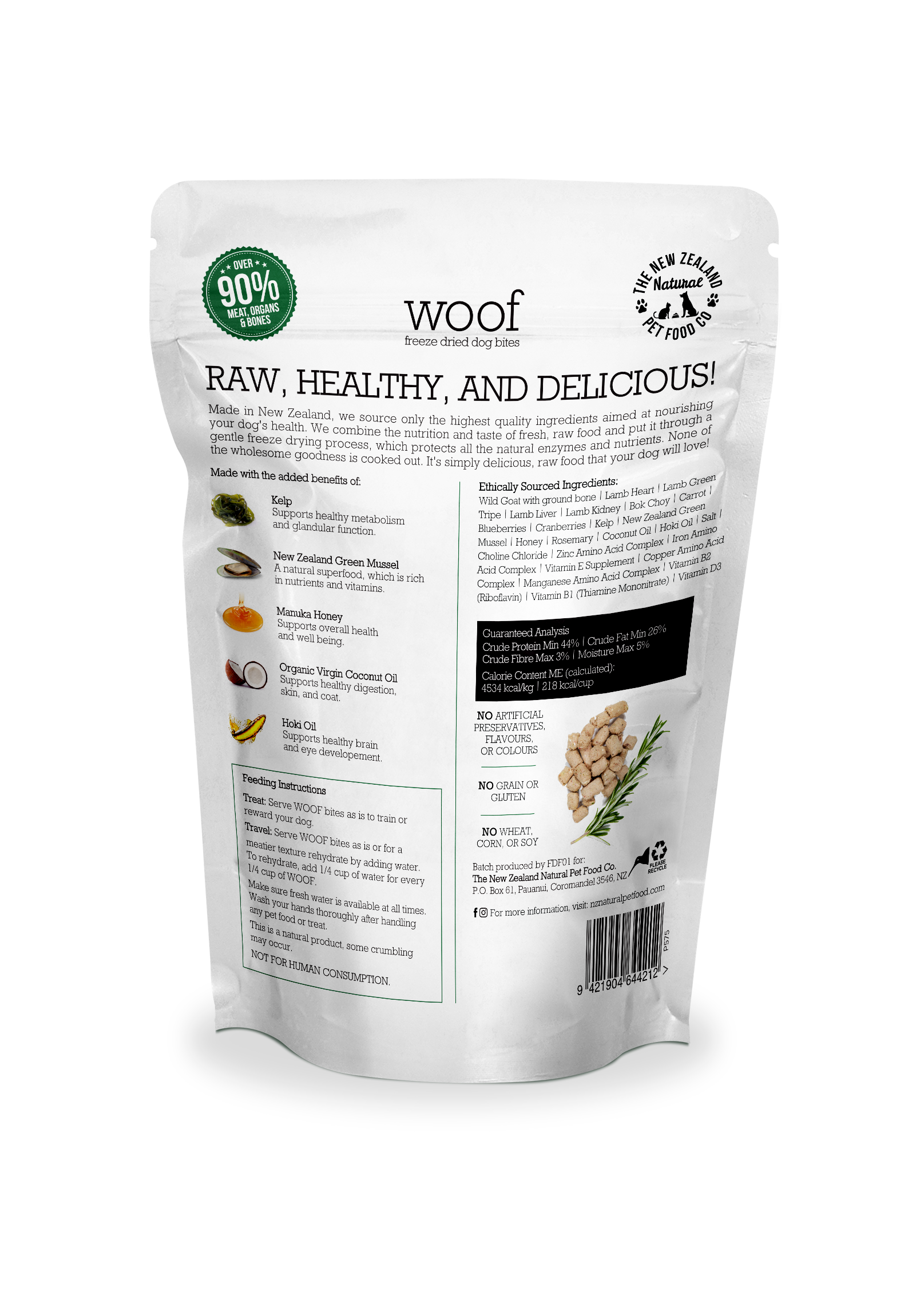 The New Zealand Natural Pet Food Co - Woof Wild Goat Freeze Dried Dog Food 1.76oz | 9.9oz | 2.2lb: 9.9oz