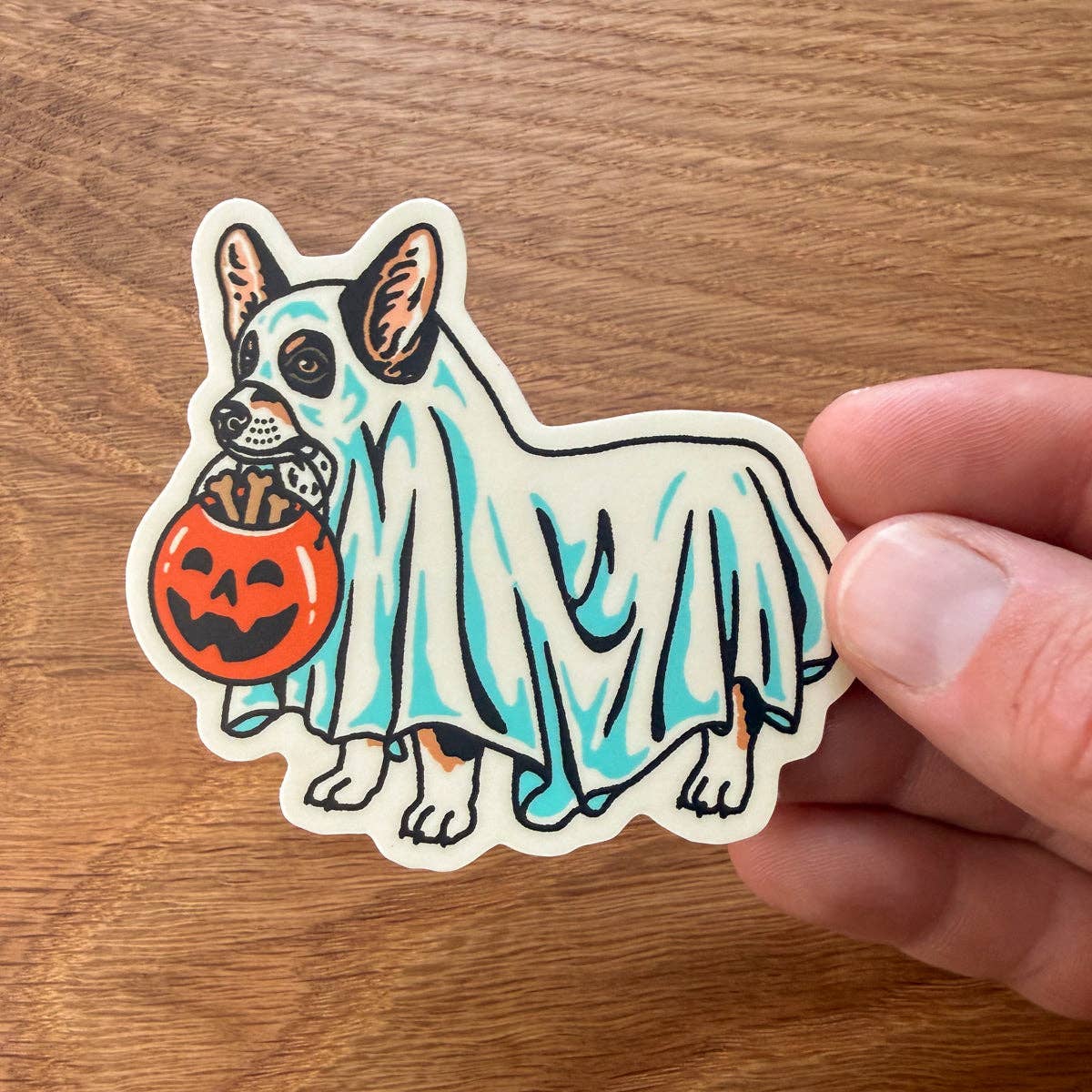 Steel Bison - Ghost Corgi (Tri Color) 3 Inch Matte Vinyl Sticker