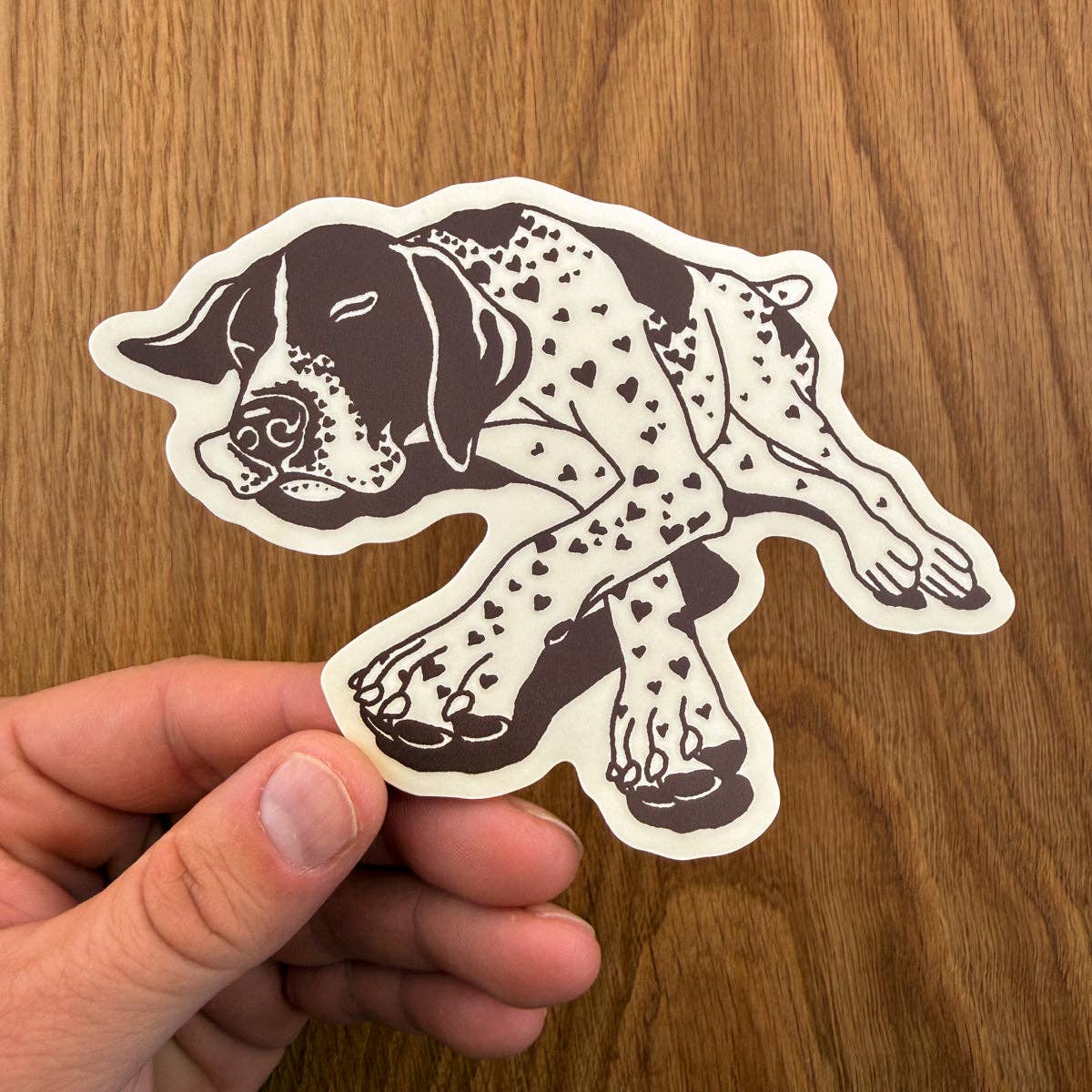 Steel Bison - German Shorthaired Pointer Hearts Large 4 Inch Matte Vinyl Sticker