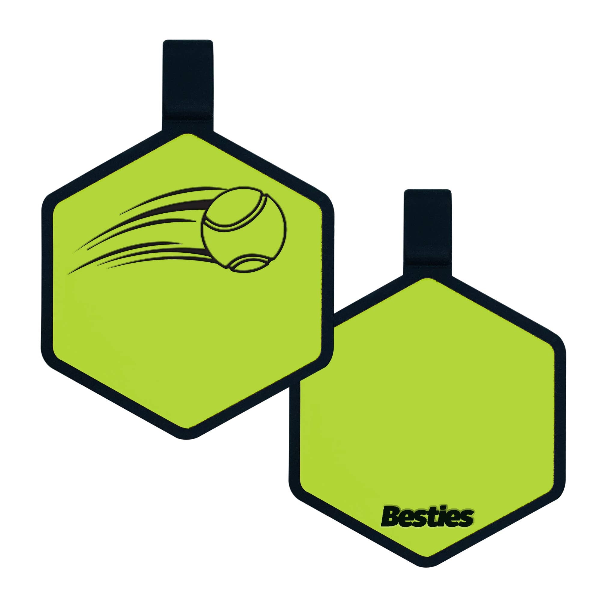 Besties Pets - Tennis Ball Silicone Dog ID Tag: Aqua