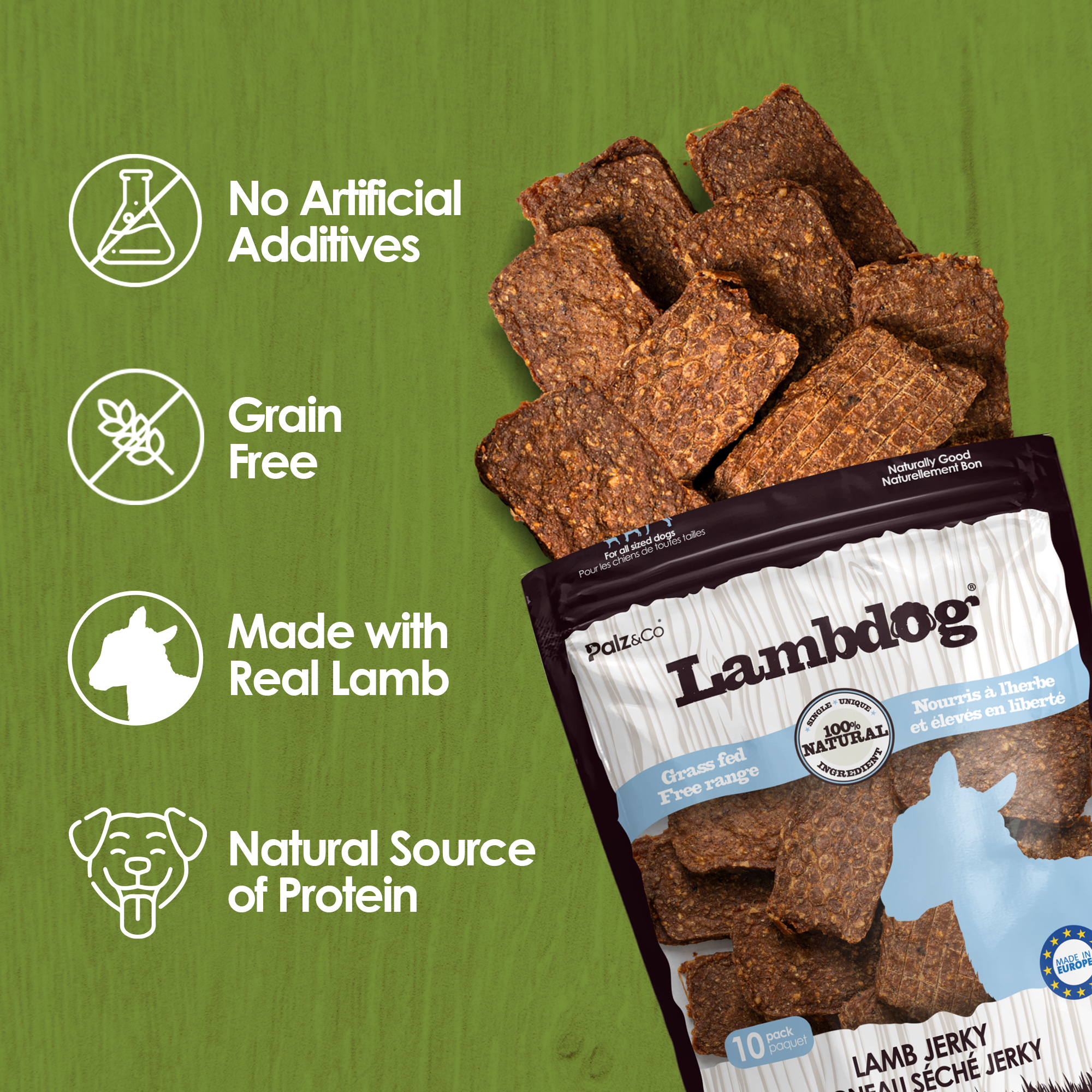 Palz&Co - Lambdog Lamb Jerky (Pack of 10)