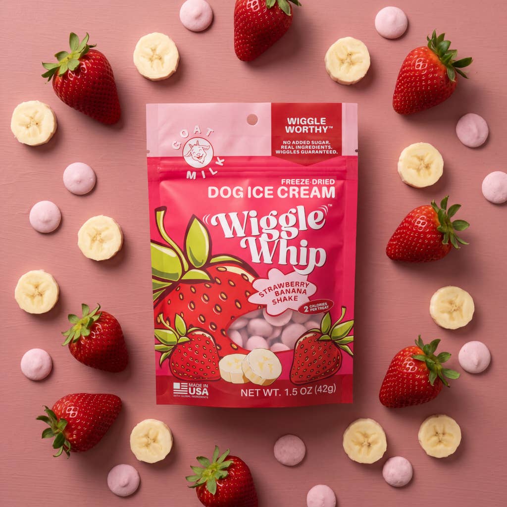 GreenLine Pet Supply - Wiggle Whip Freeze Dried Dog Ice Cream - Strawberry Banana