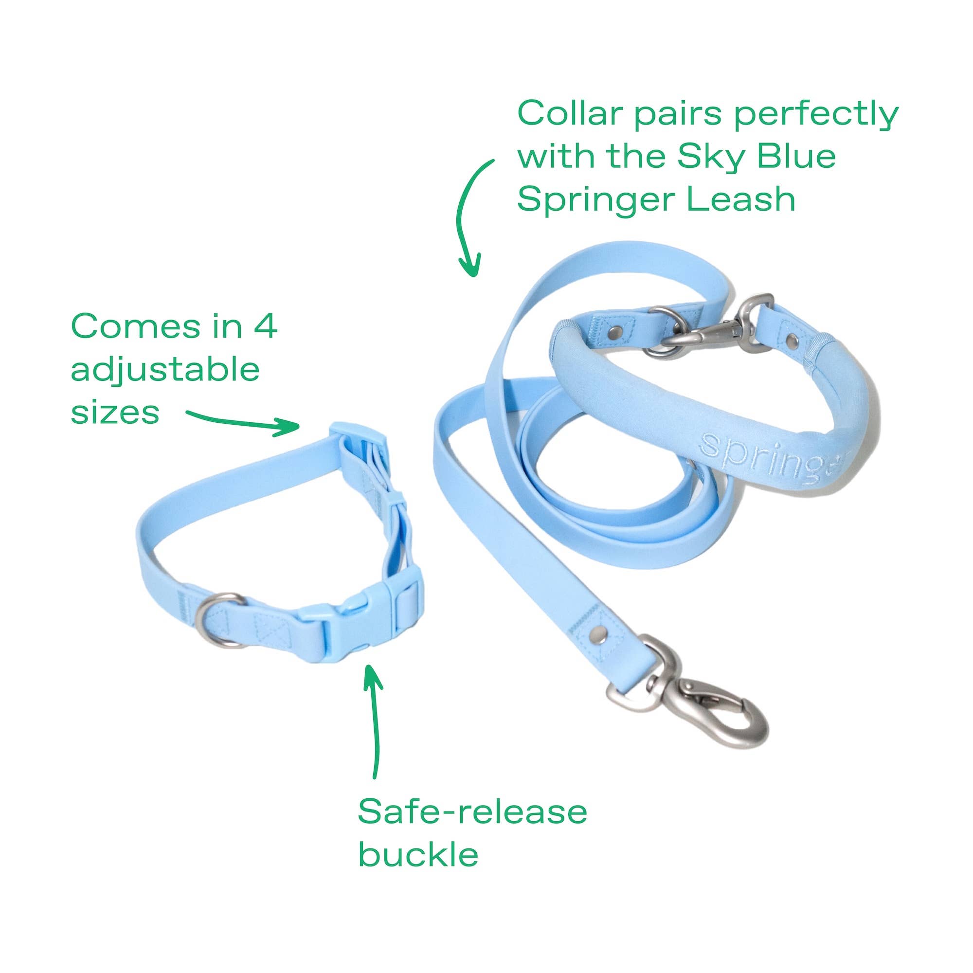 Springland Pets - Original Waterproof Dog Collar, Adjustable (4 Pack): Poppy (all sizes)