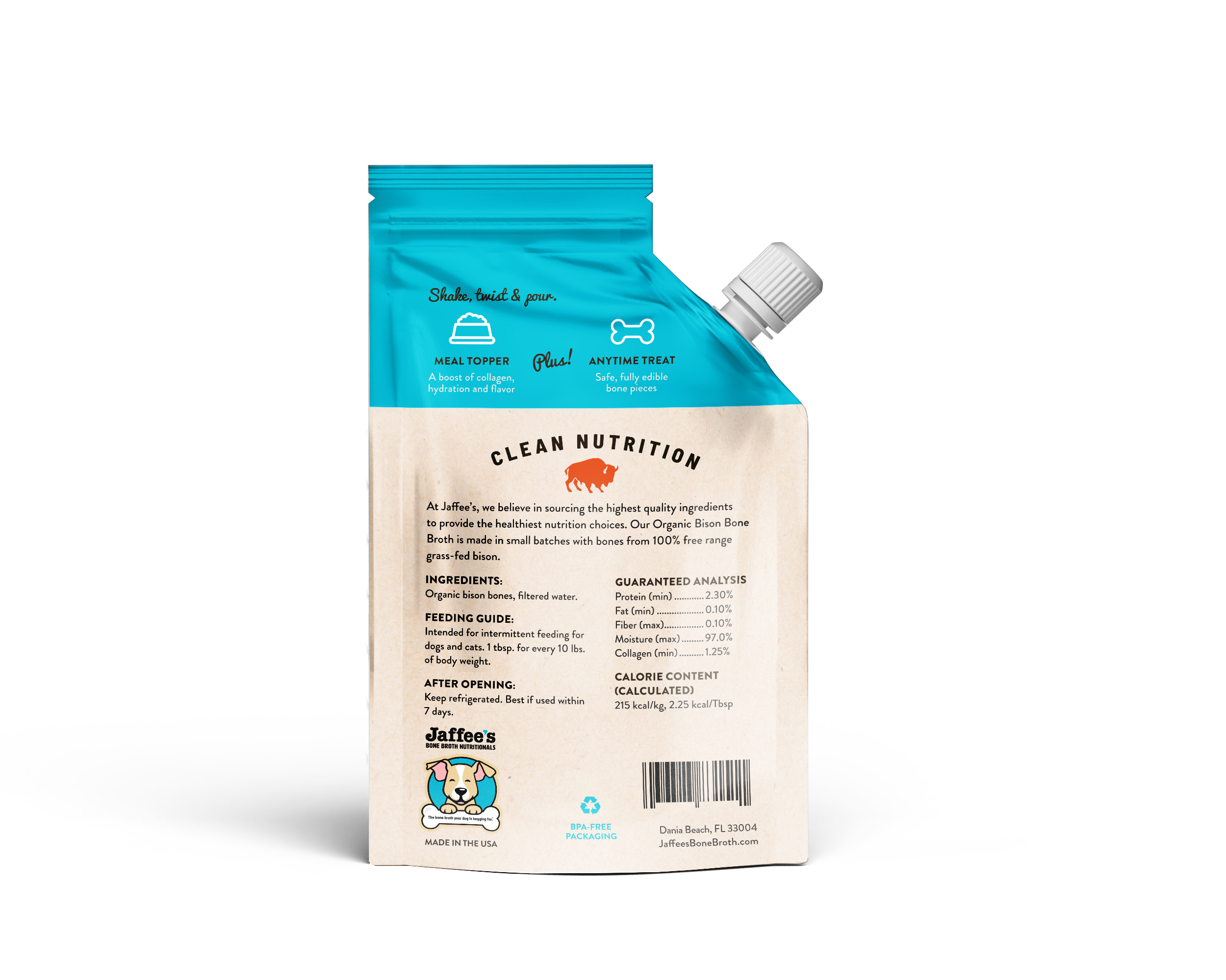 Jaffee's Bone Broth - BISON Bone Broth - 20 oz Pouch