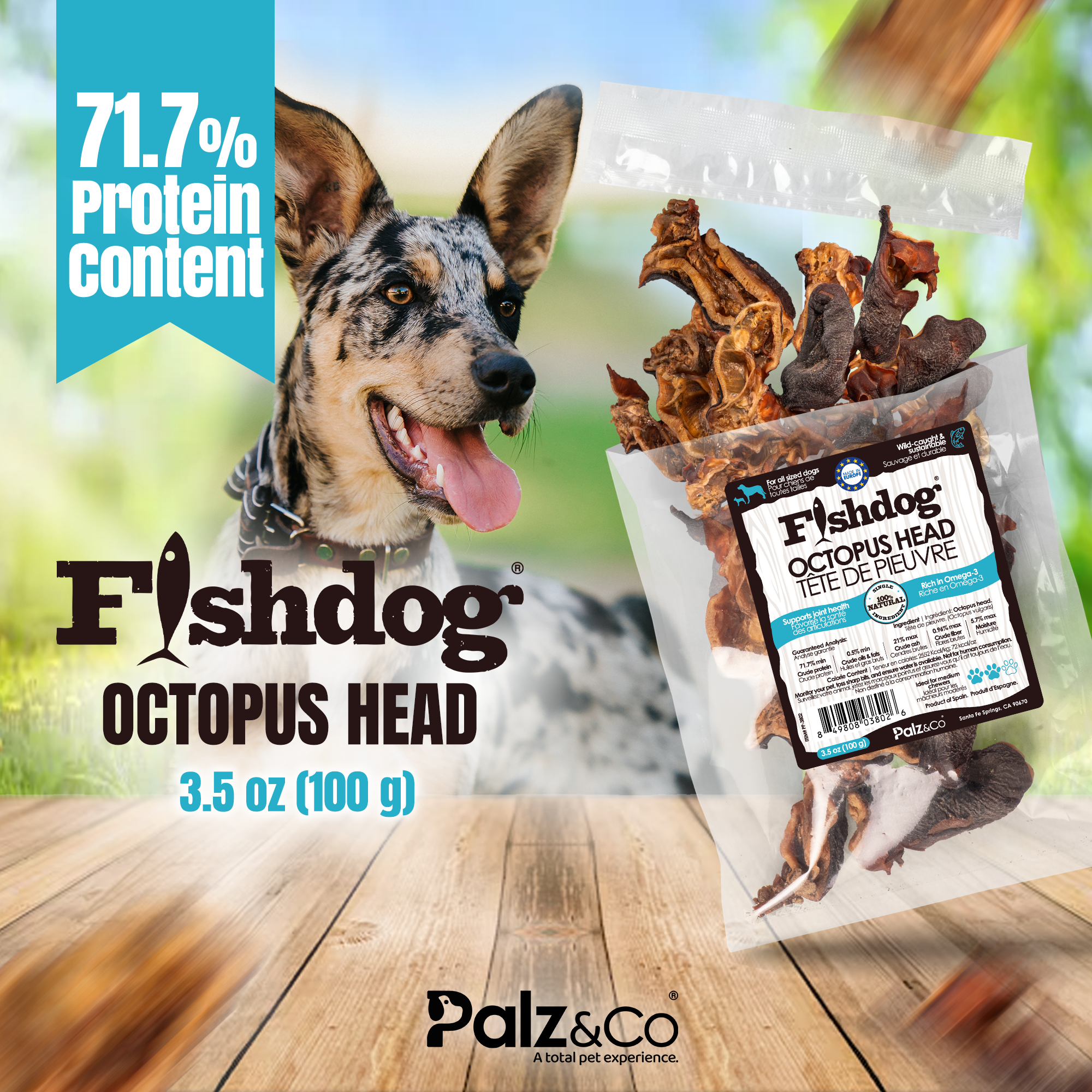 Palz&Co - Fishdog Octopus Head - 3.5 oz (100g)