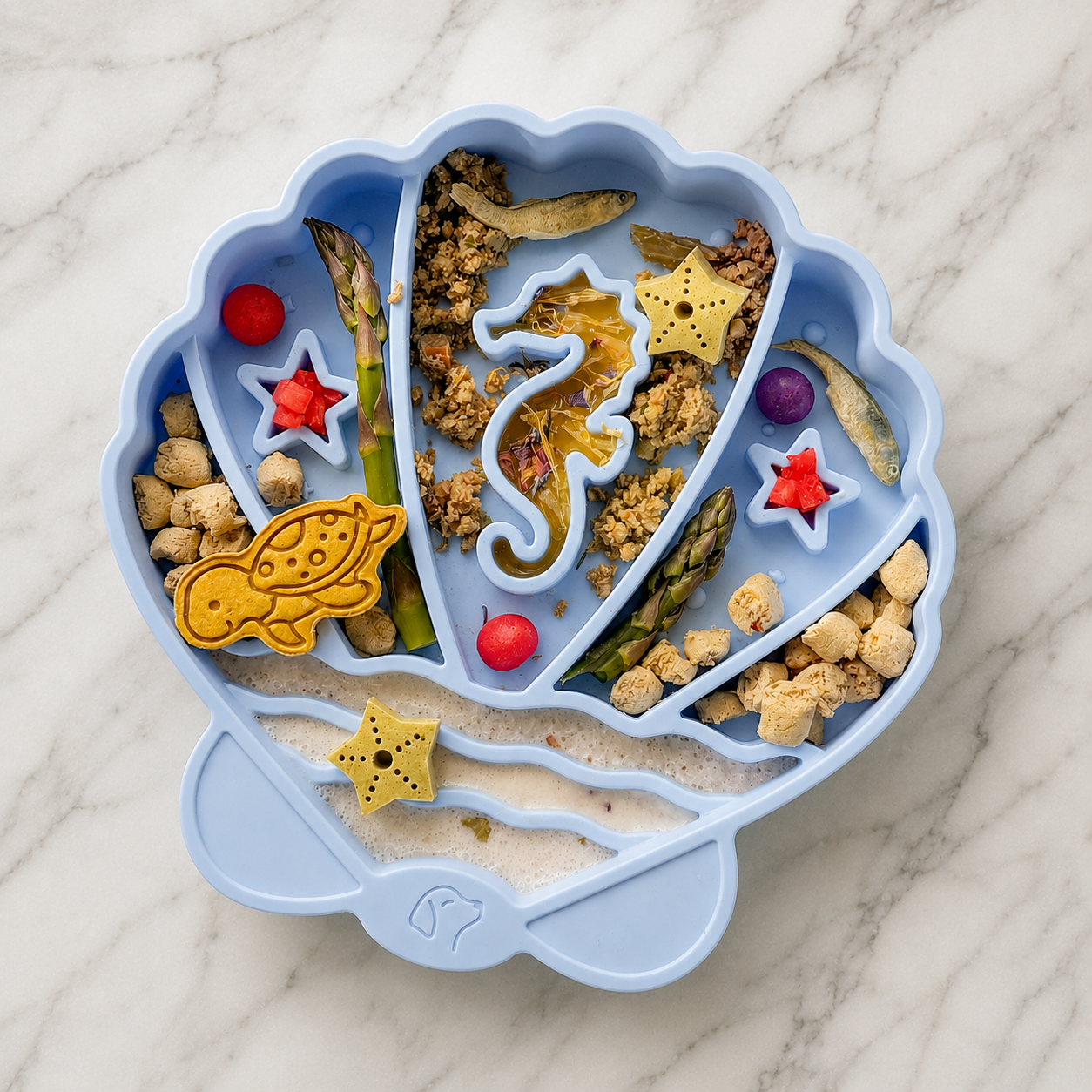 Pawsome Tails - Seashell Slow Feeder Bowl | Mist
