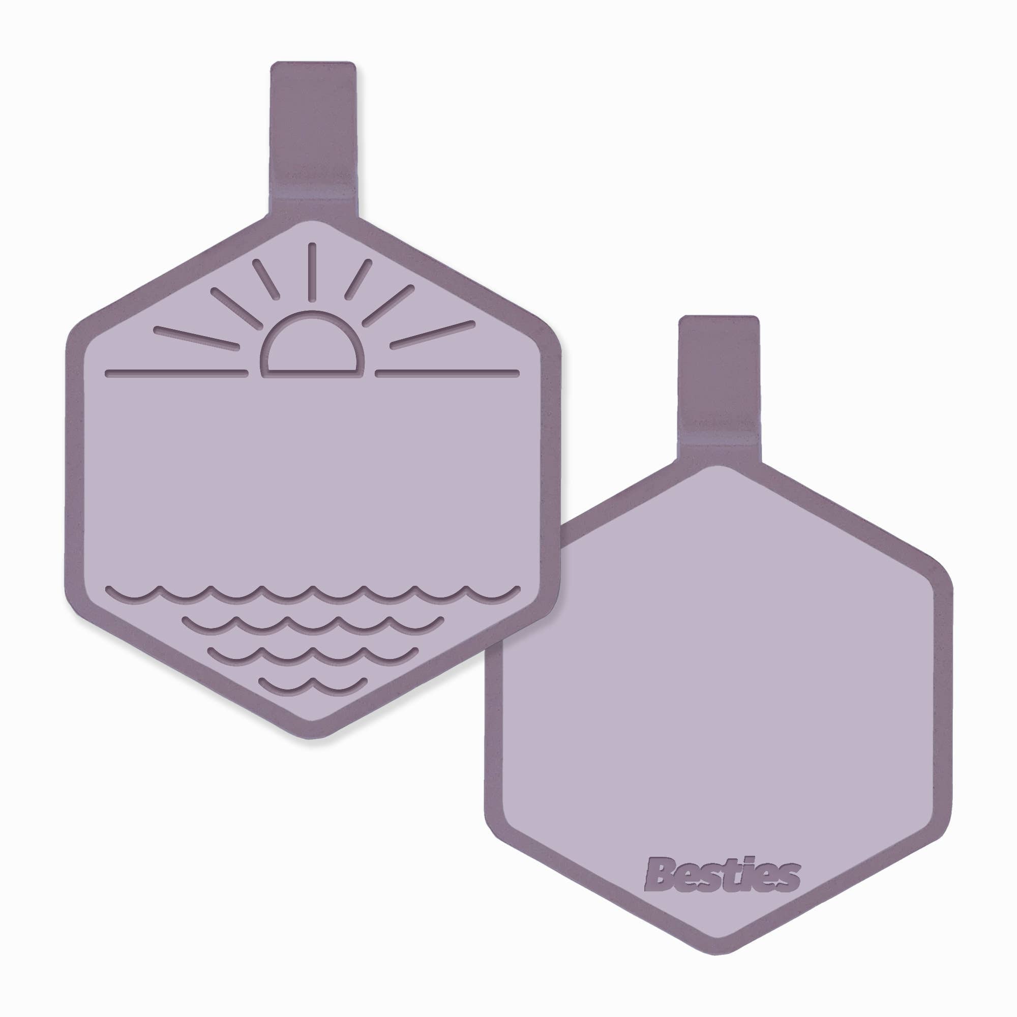 Besties Pets - Salt and Sun Silicone Dog ID Tag: Flamingo Pink