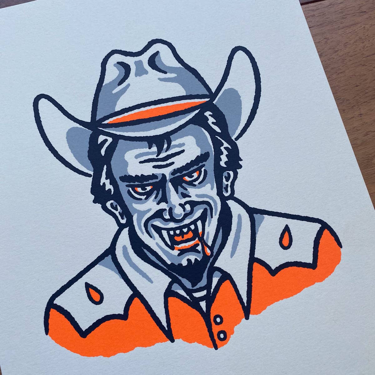 Steel Bison - Cowboy Dracula - Signed 8x10in Silkscreen Print