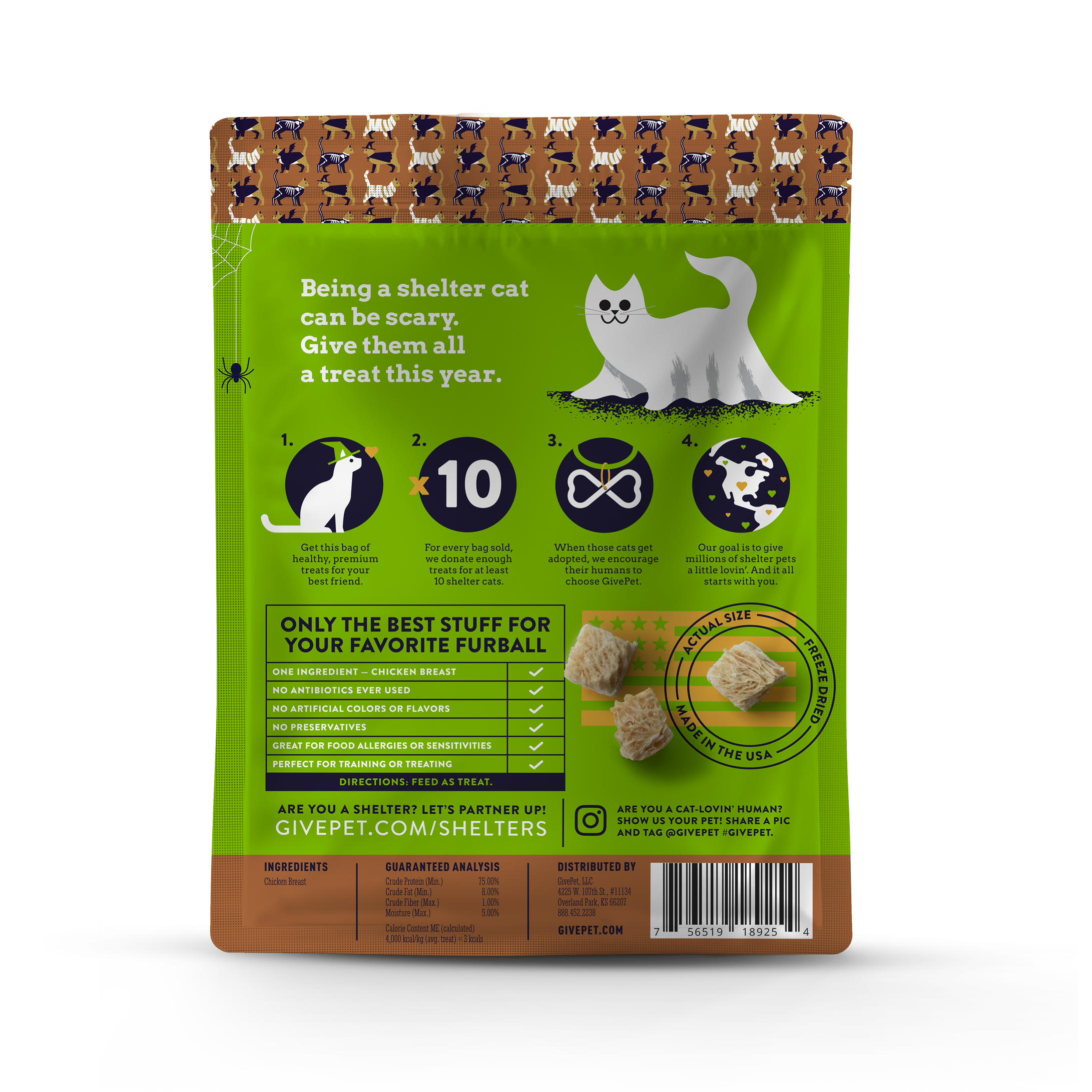GivePet - GivePet Halloween Purr-ty Freeze-Dried Chicken Cat Treats
