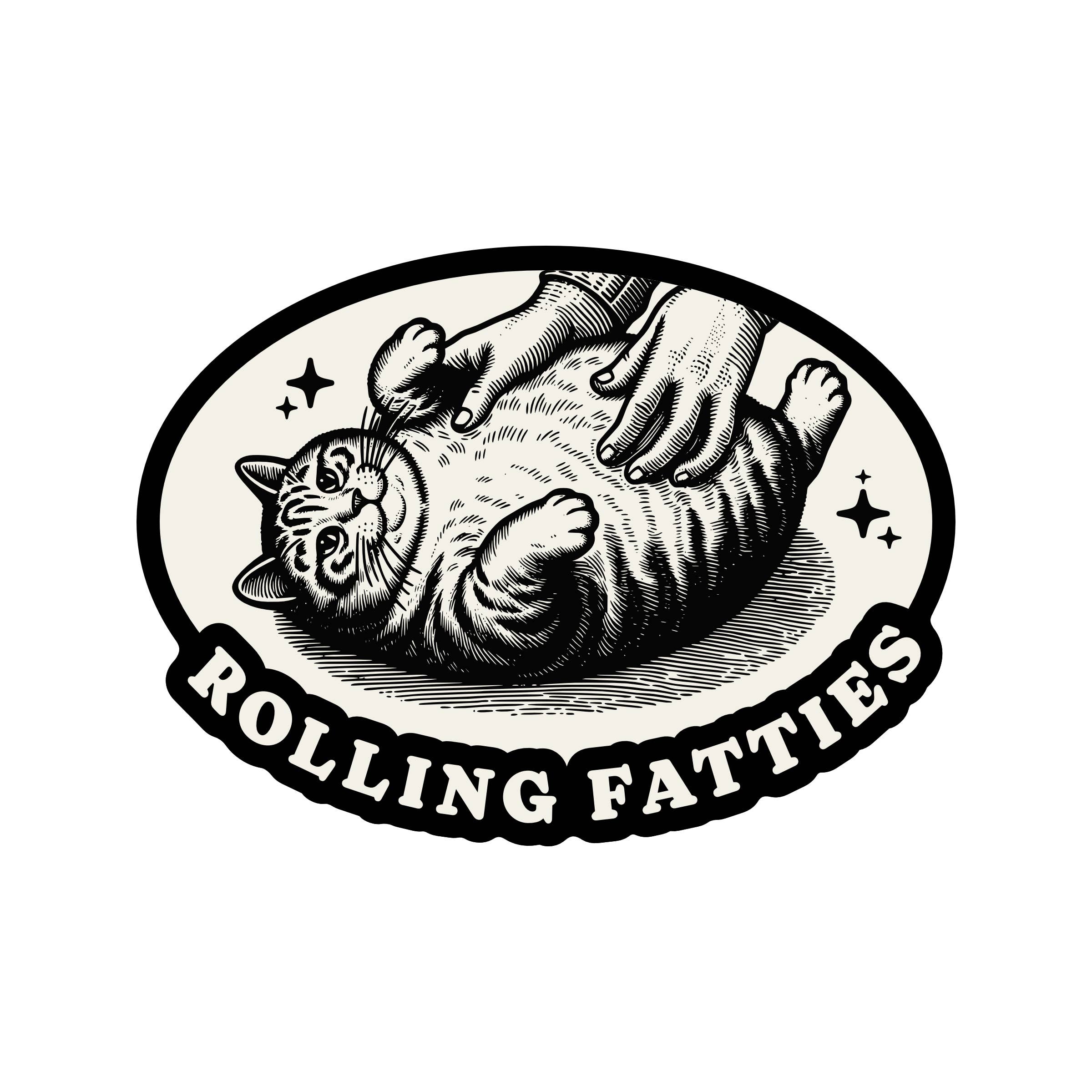 Juju and Moxie - Fat Cat Feline Kitty Funny Humor High Quality Vinyl Sticker