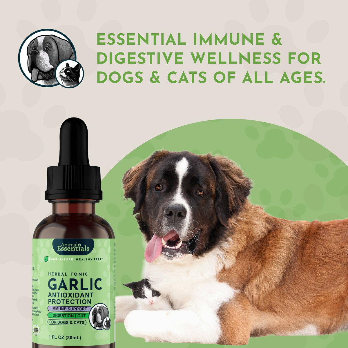 Animal Essentials | Garlic Single Herb Tonic Antioxidant Protection (2oz)