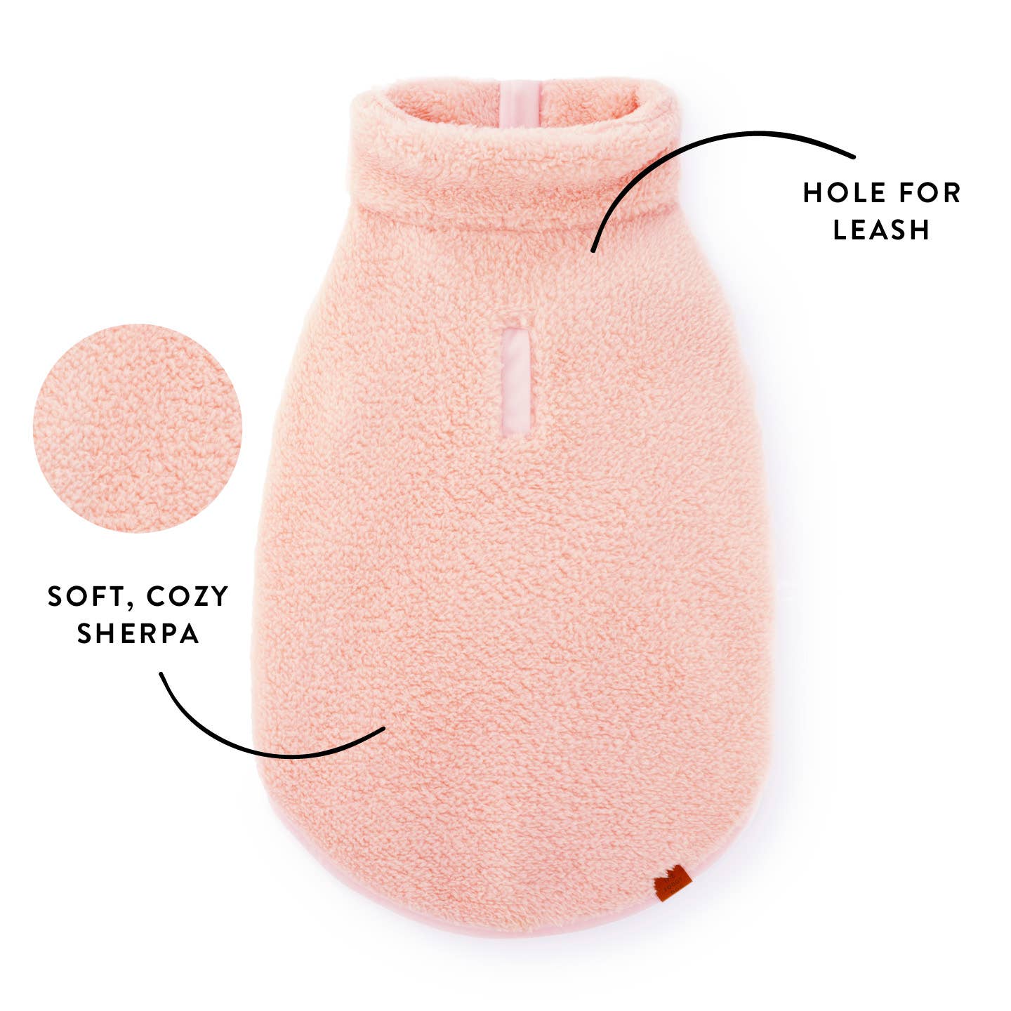 The Foggy Dog - Pink Quarter-Zip Sherpa Dog Jacket: L