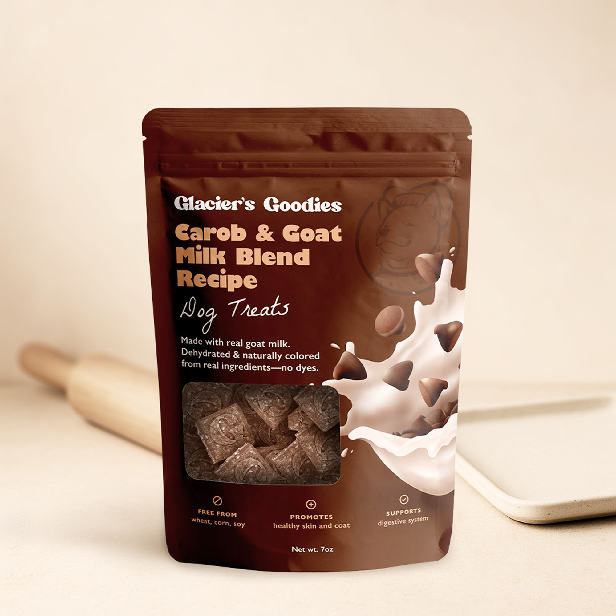 Glacier's Goodies - Goat Milk Dog Treats – Carob (7oz) 6pack