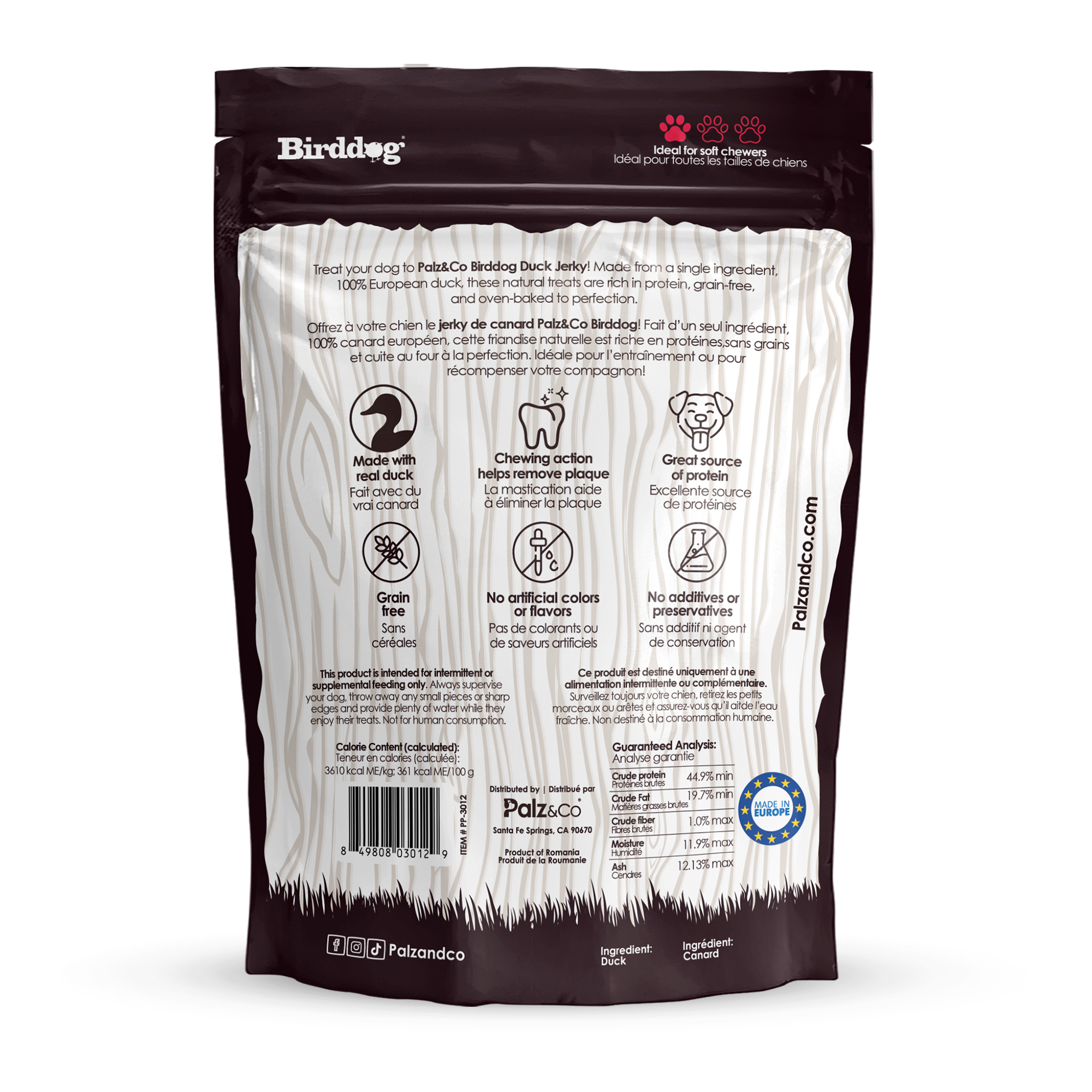Palz&Co - Birddog Duck Sausage: 8 Pack