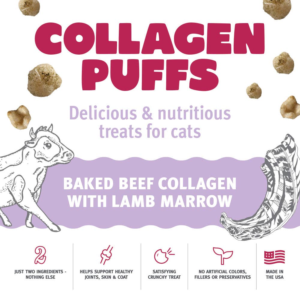 Icelandic+ - Beef Collagen Puffs with Marrow Treats for Cats: 0.5-oz Bag