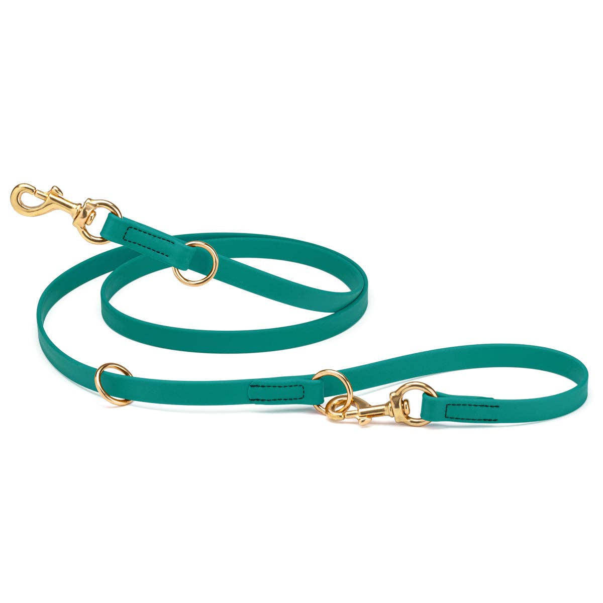 Dogline - Viper Biothane Adjustable Multi-Purpose Dog Leash with Brass Hardware, 7FT: Teal