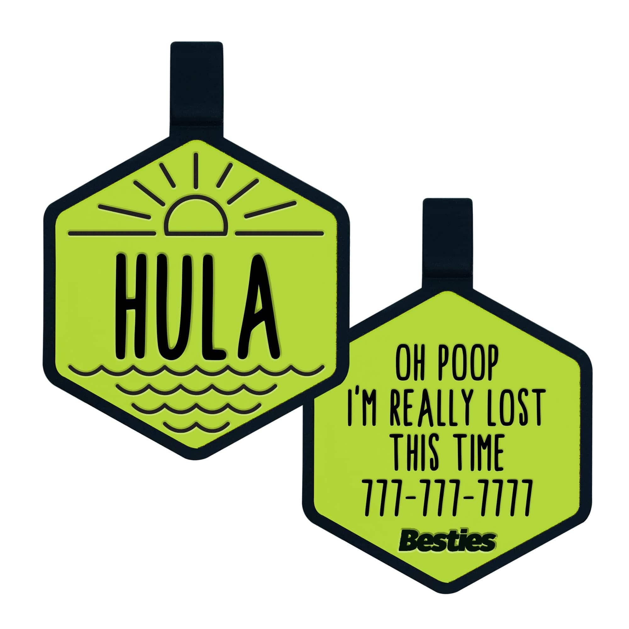 Besties Pets - Salt and Sun Silicone Dog ID Tag: Sage