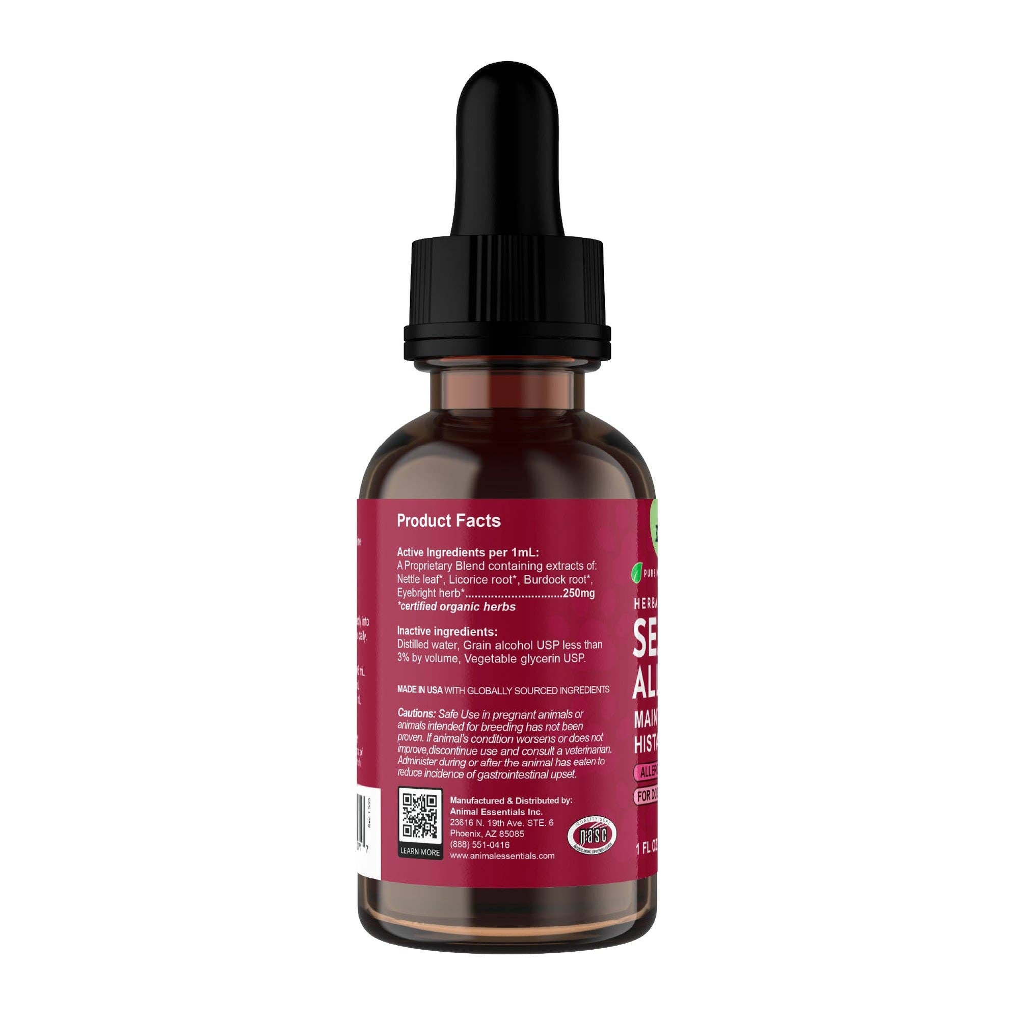 Animal Essentials | Seasonal Allergy Herbal Tonic | Maintains Normal Histamine Levels: 1oz