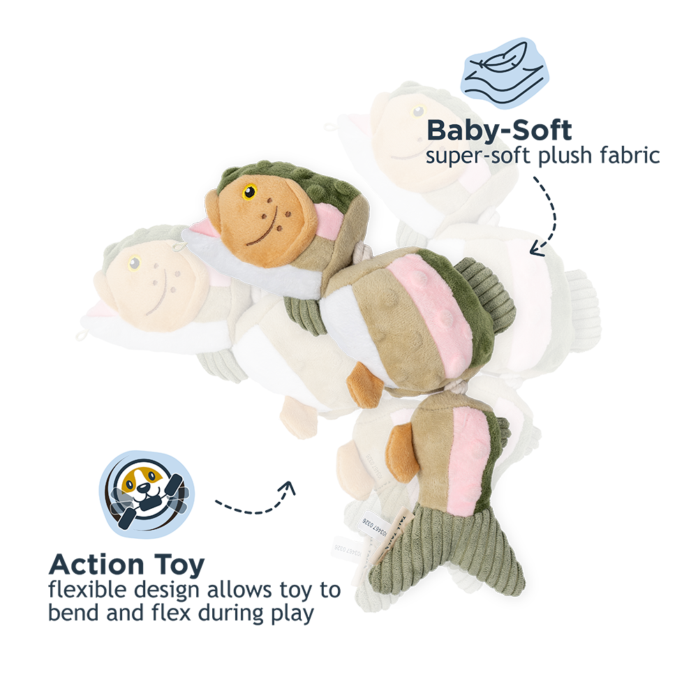 Tall Tails - Trout Jointed Shake Play Dog Toy