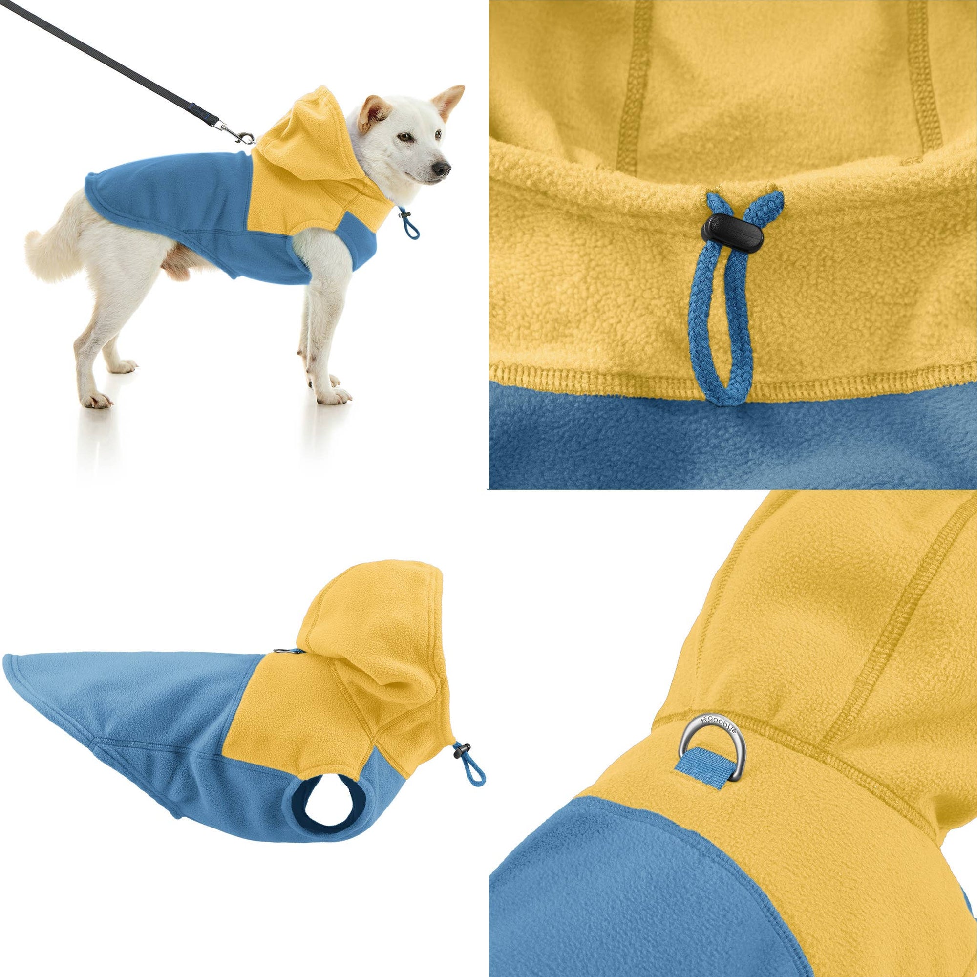 Gooby - #72232 Fleece Vest Hoodie Two Tone: Black / X-Small