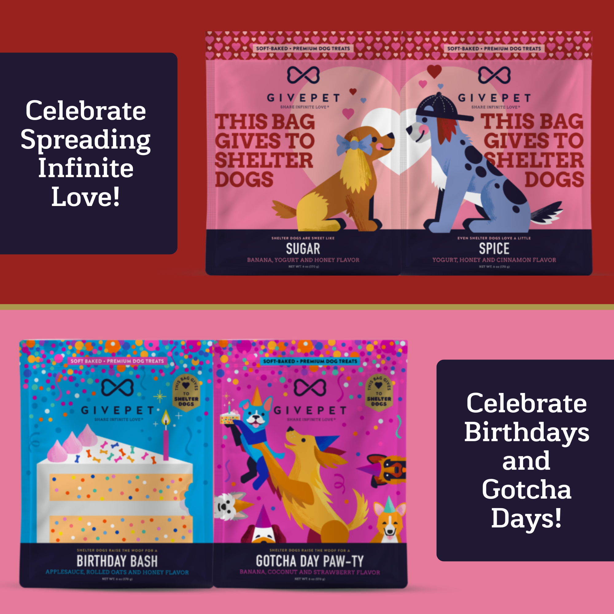 GivePet - GivePet Gotcha Day Paw-ty Soft-Baked Dog Treats