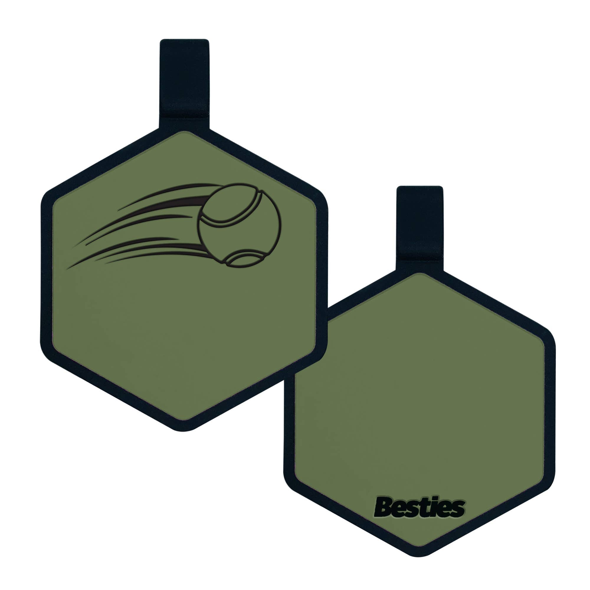 Besties Pets - Tennis Ball Silicone Dog ID Tag: Aqua