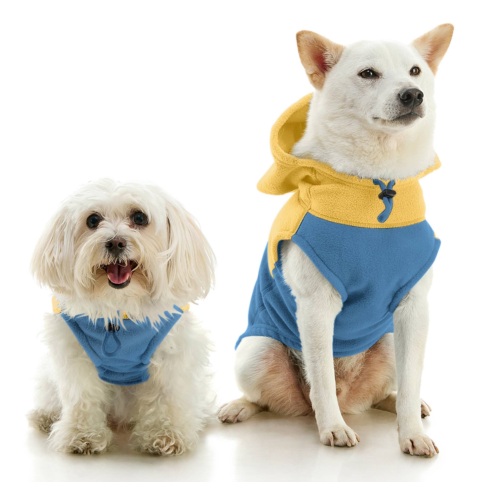 Gooby - #72232 Fleece Vest Hoodie Two Tone: Black / X-Small