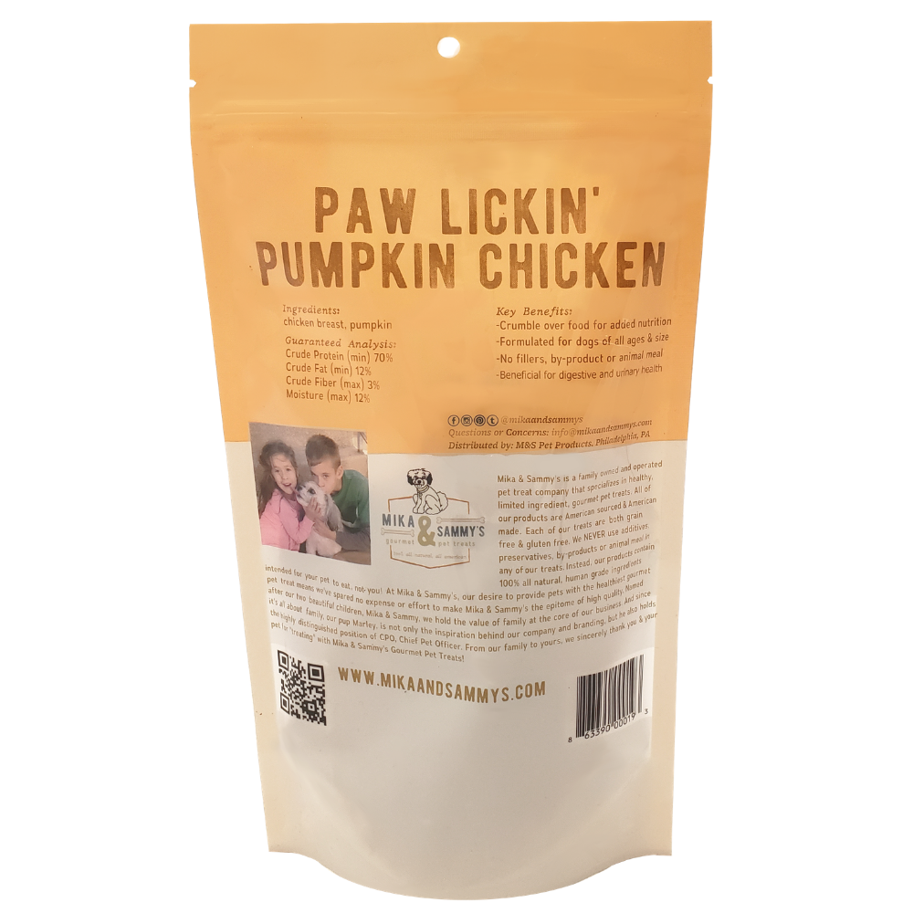 Mika and Sammy's Gourmet Pet Treats | Pumpkin Chicken (5oz)