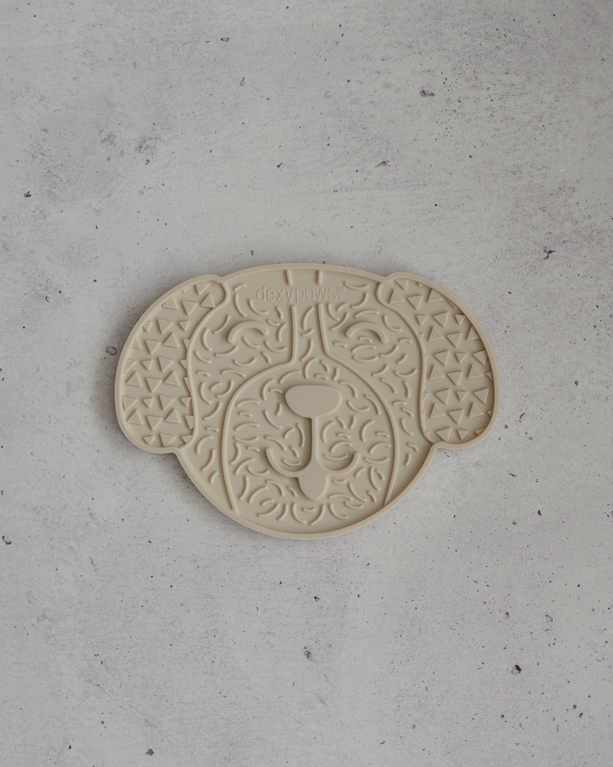 dexypaws - Cream Dog Head Enrichment Lick Mat