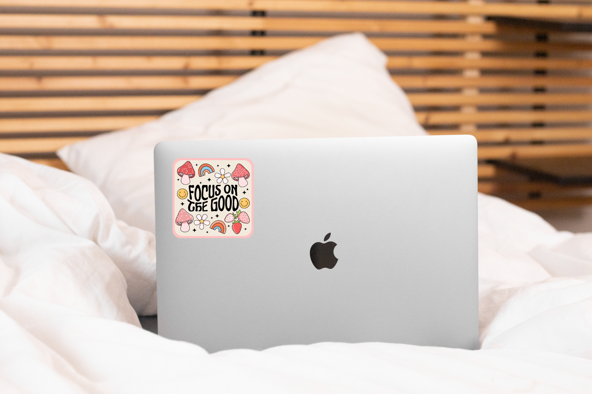 Yarnival - Focus on the Good Sticker - yellow, kindness, mental health