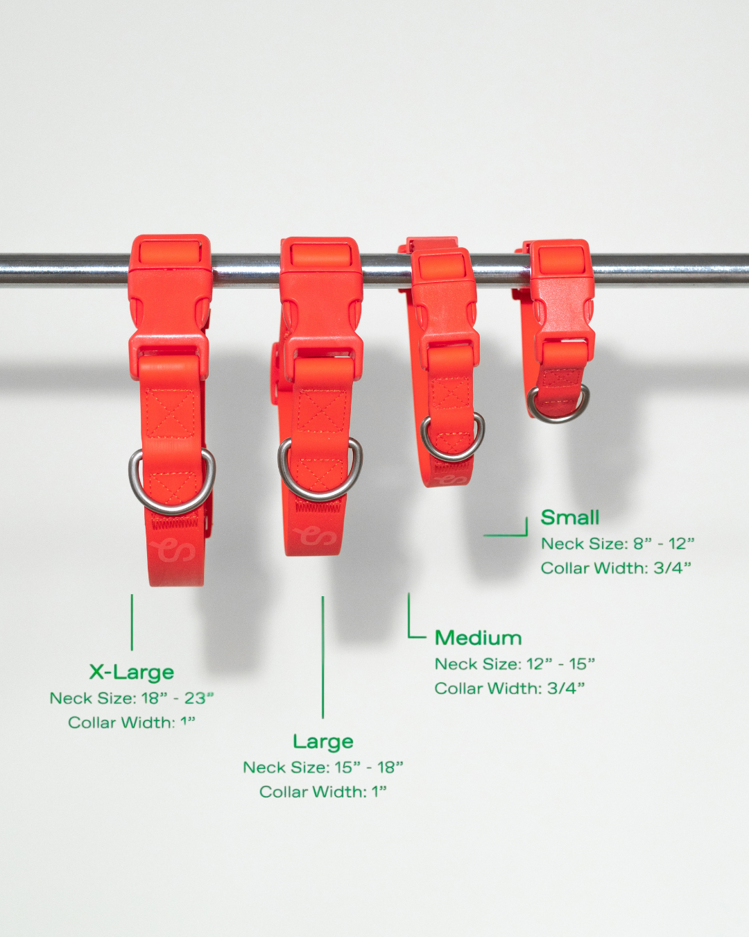 Springland Pets - Original Waterproof Dog Collar, Adjustable (4 Pack): Poppy (all sizes)