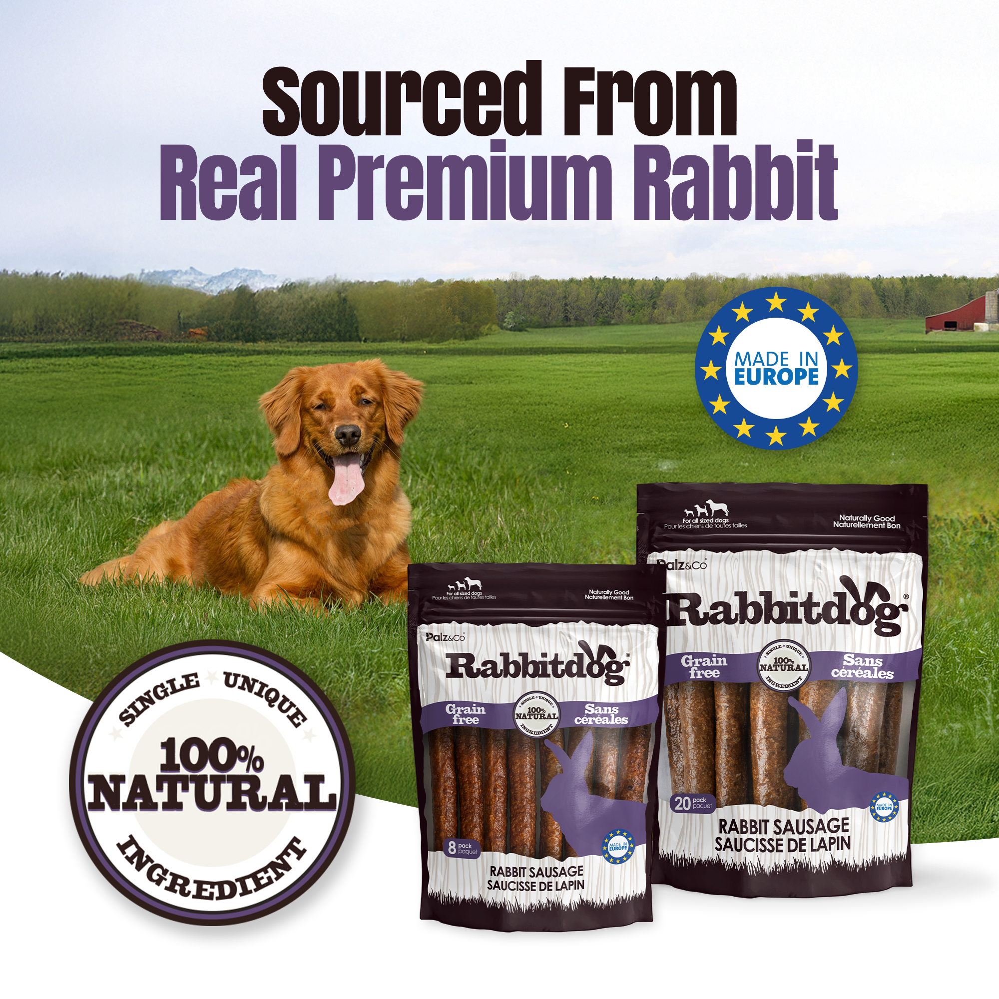 Palz&Co - Rabbitdog Rabbit Sausage Dog Treats: 8 Pack
