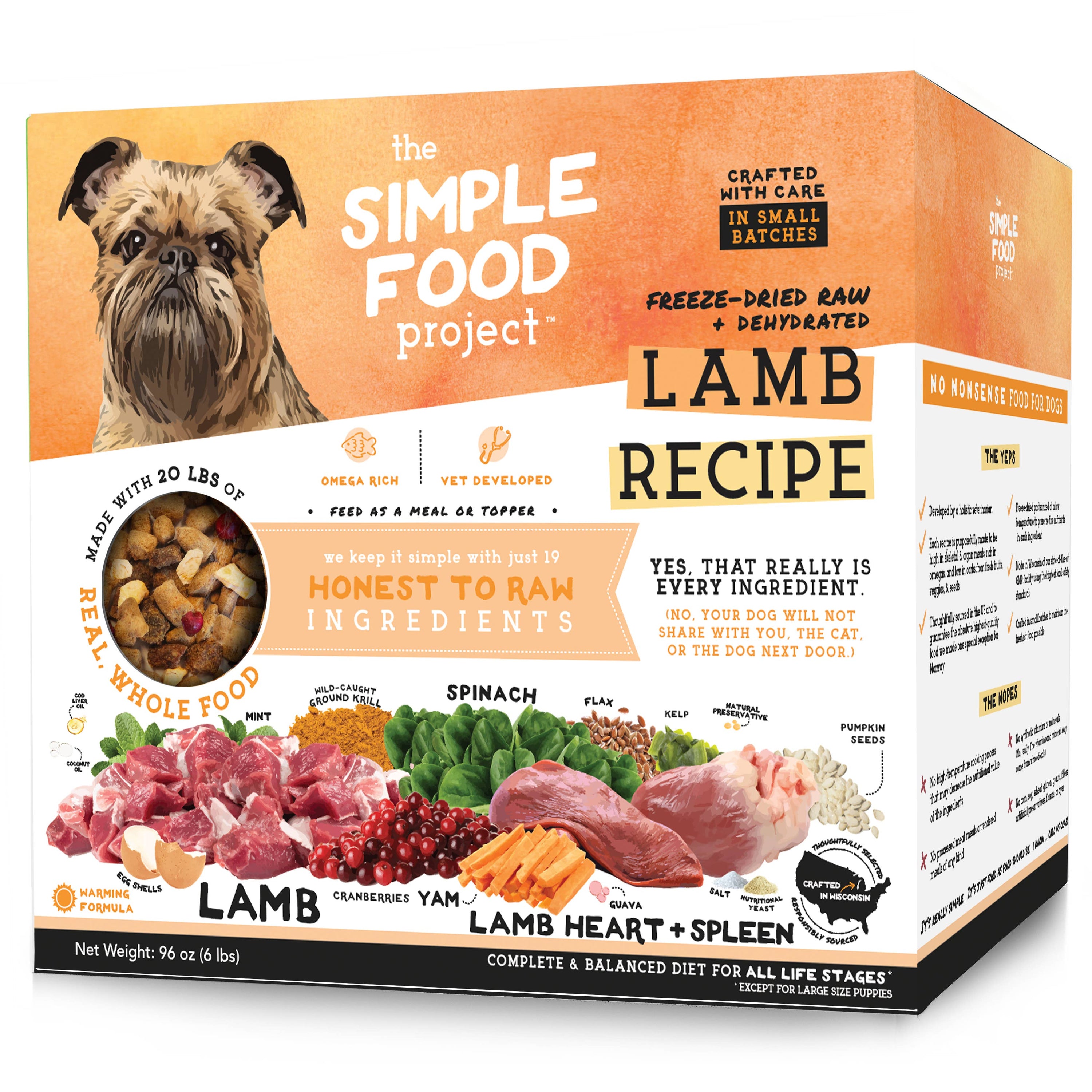 The Simple Food Project- Lamb Recipe for Dogs: Original Nuggets (1.5-lb)