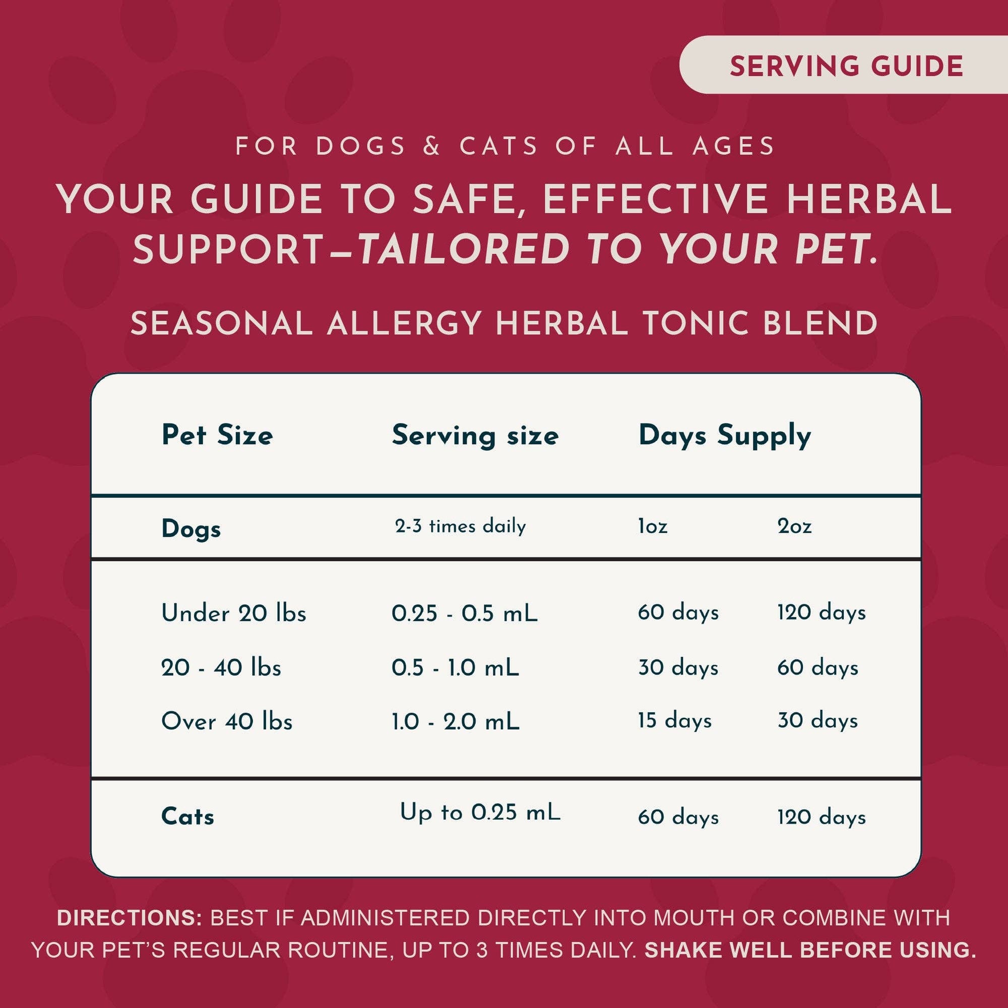 Animal Essentials | Seasonal Allergy Herbal Tonic | Maintains Normal Histamine Levels: 1oz