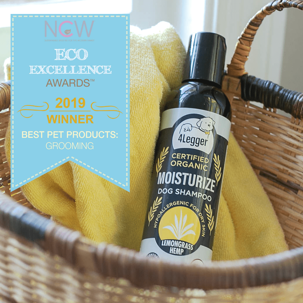 4-Legger - MOISTURIZE Organic Hemp Dog Shampoo with Lemongrass: (16 oz)