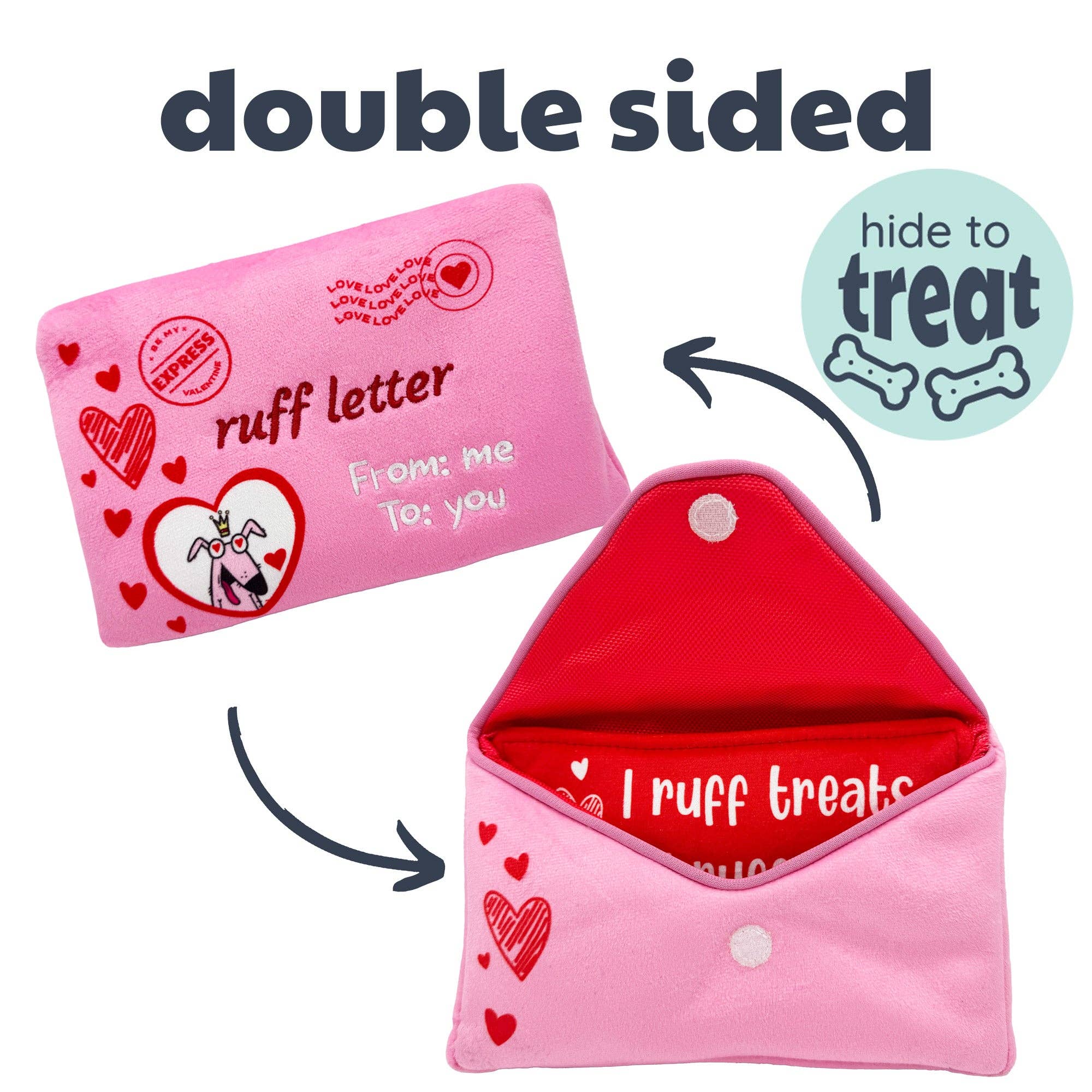 Huxley & Kent - Seek 'n Treat Ruff Letter Dog Toy (Double-Sided): One Size