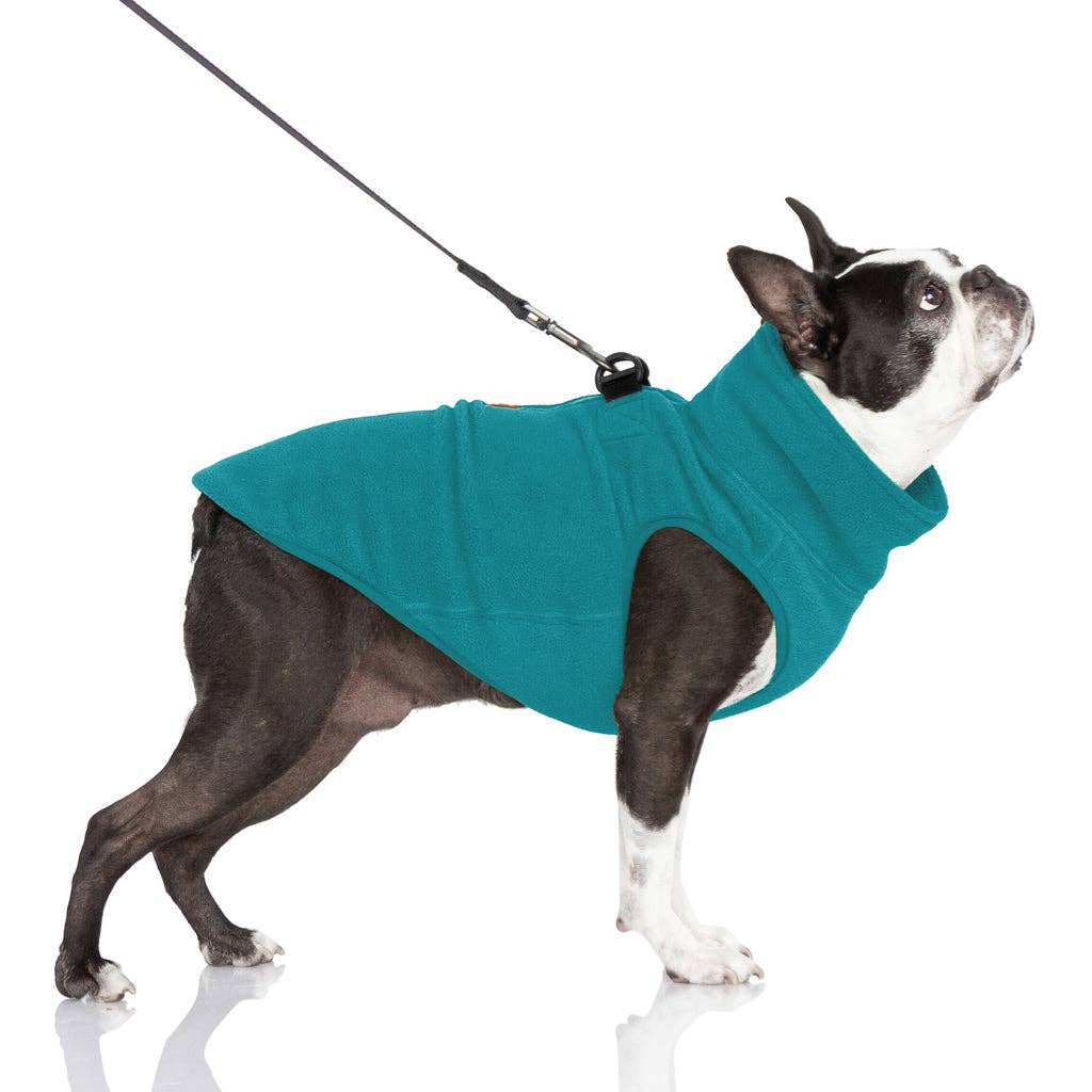 Gooby - #72211 Half Zip-Up Fleece Vest: Turquoise / Small
