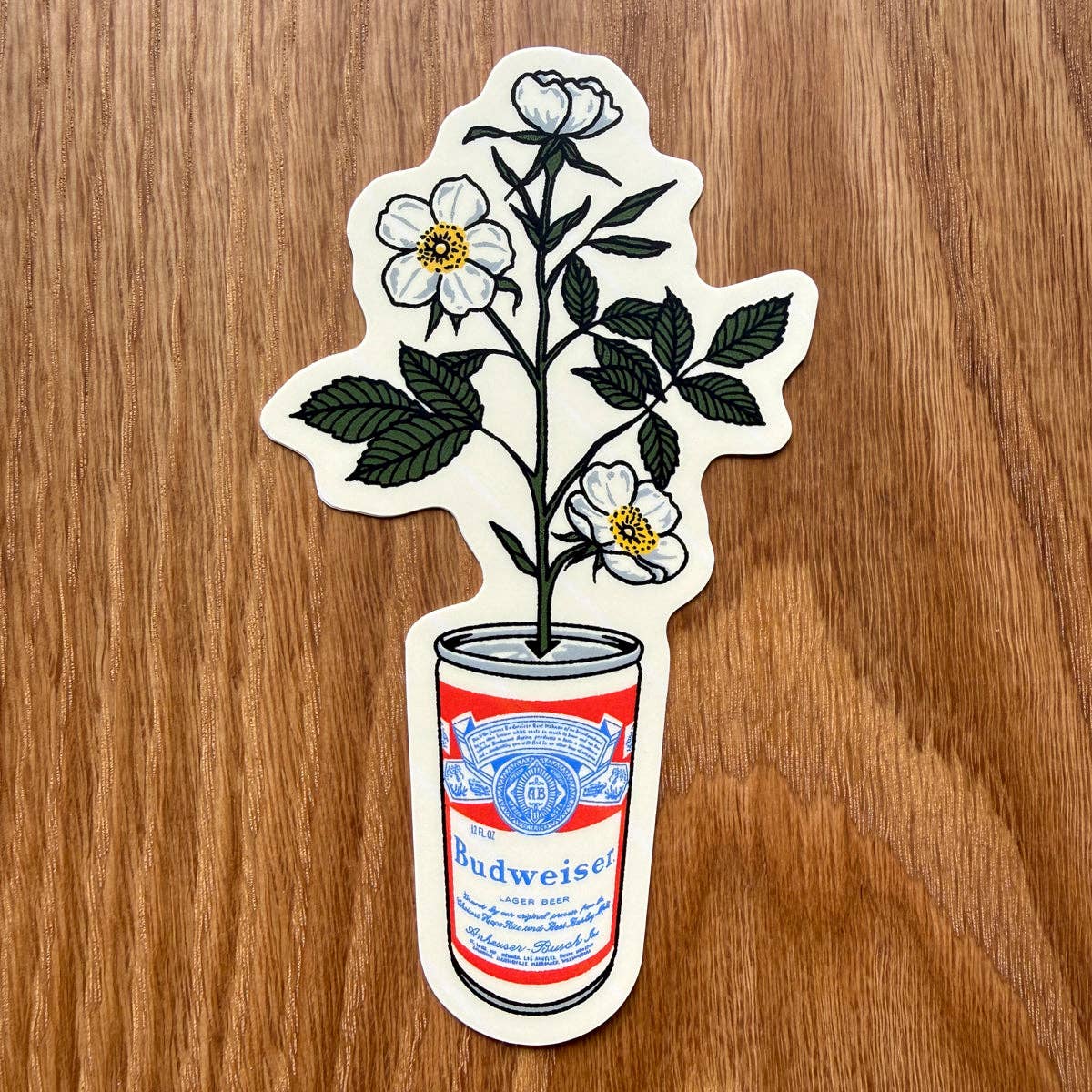Steel Bison - Wild Rose Beer Can 4 Inch Matte Vinyl Sticker