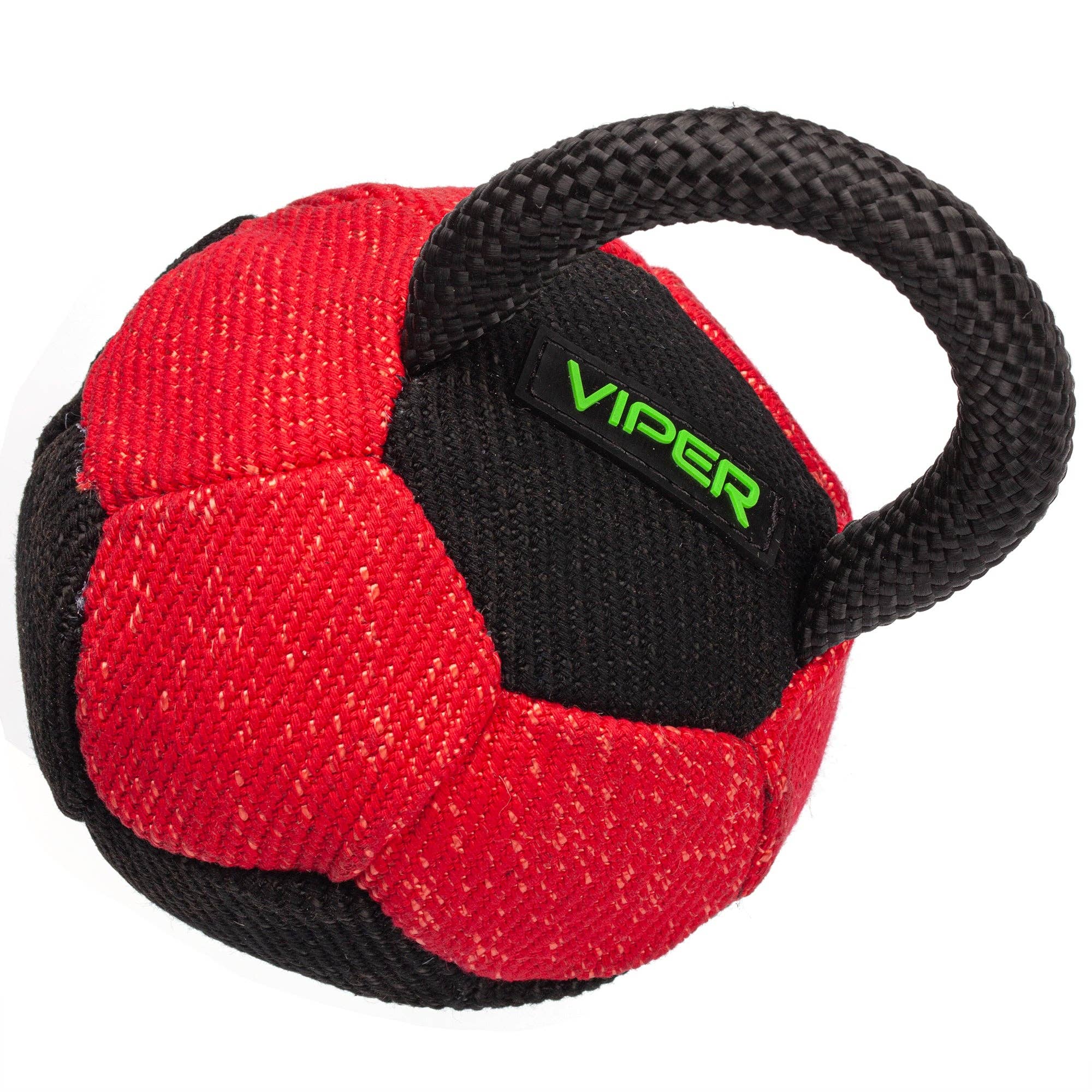 Dogline - Viper French Linen Ball: Black & Red / 4.25" (11cm) / With Handle