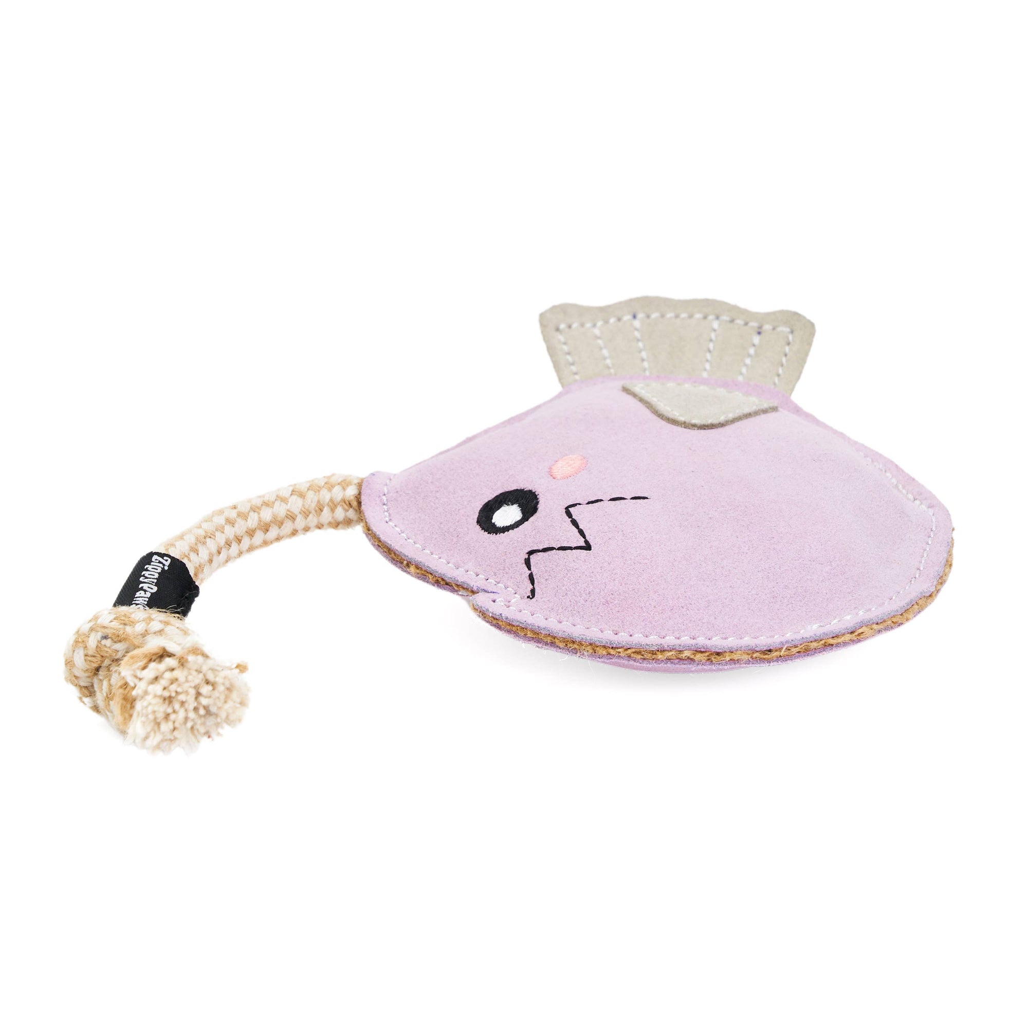 ZippyPaws - EcoZippy Suede and Rope Buddies - Angler Fish - Dog Toy