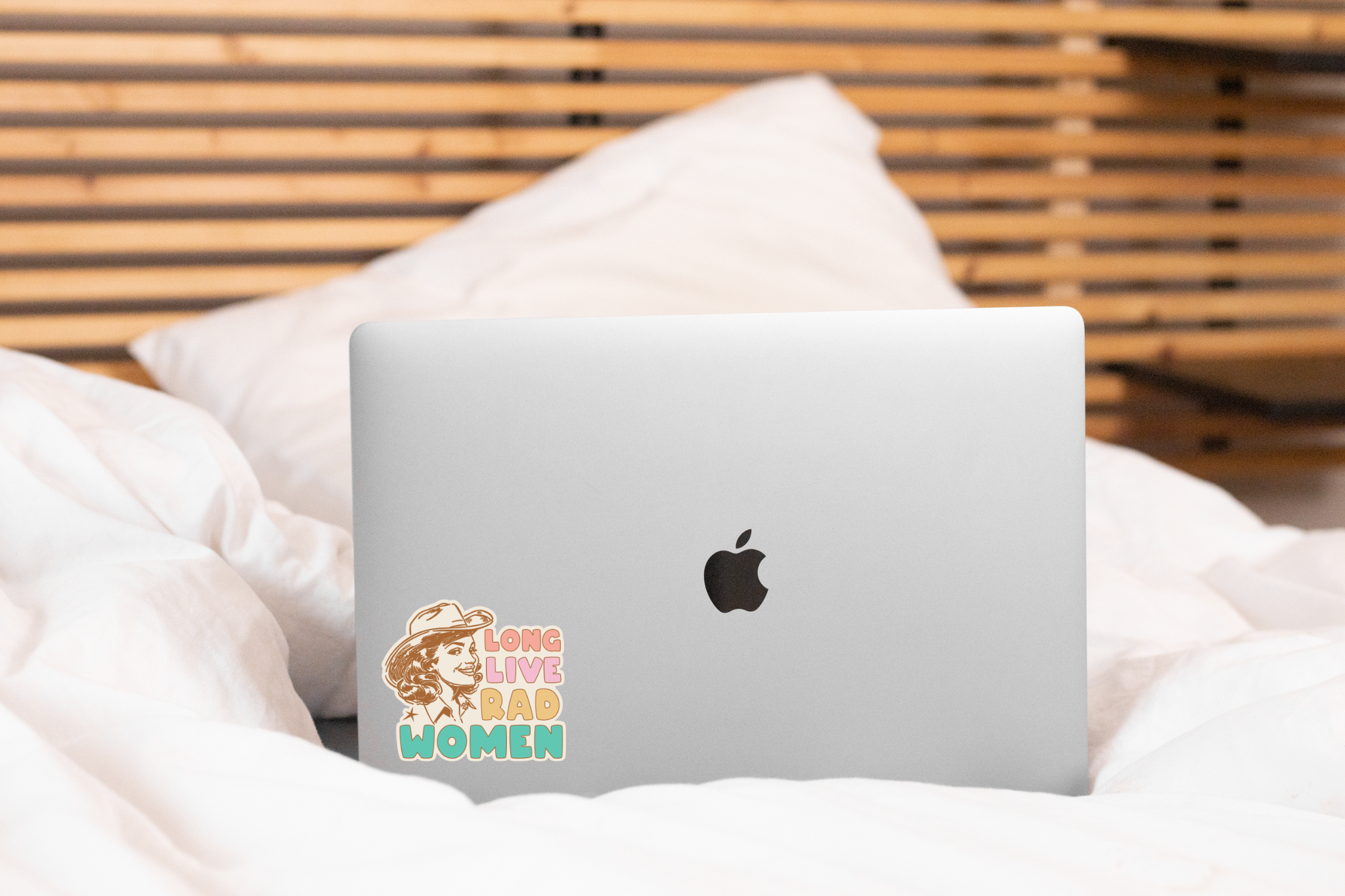 Yarnival - Long Live Rad Women Sticker - cowgirl, west, pastels, cowboy