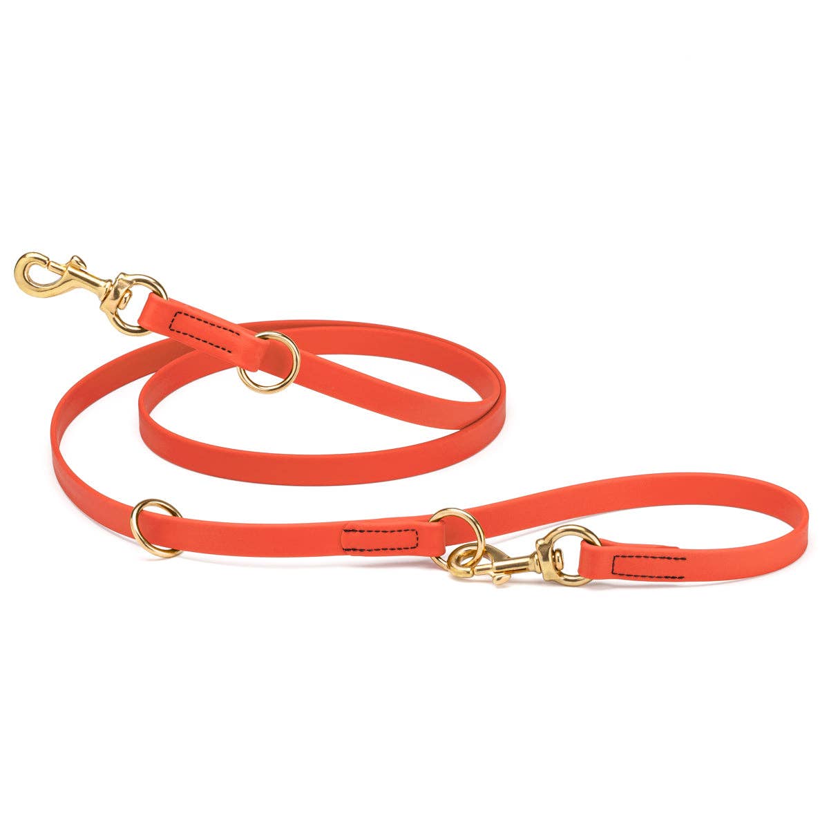 Dogline - Viper Biothane Adjustable Multi-Purpose Dog Leash with Brass Hardware, 7FT: Coyote Brown